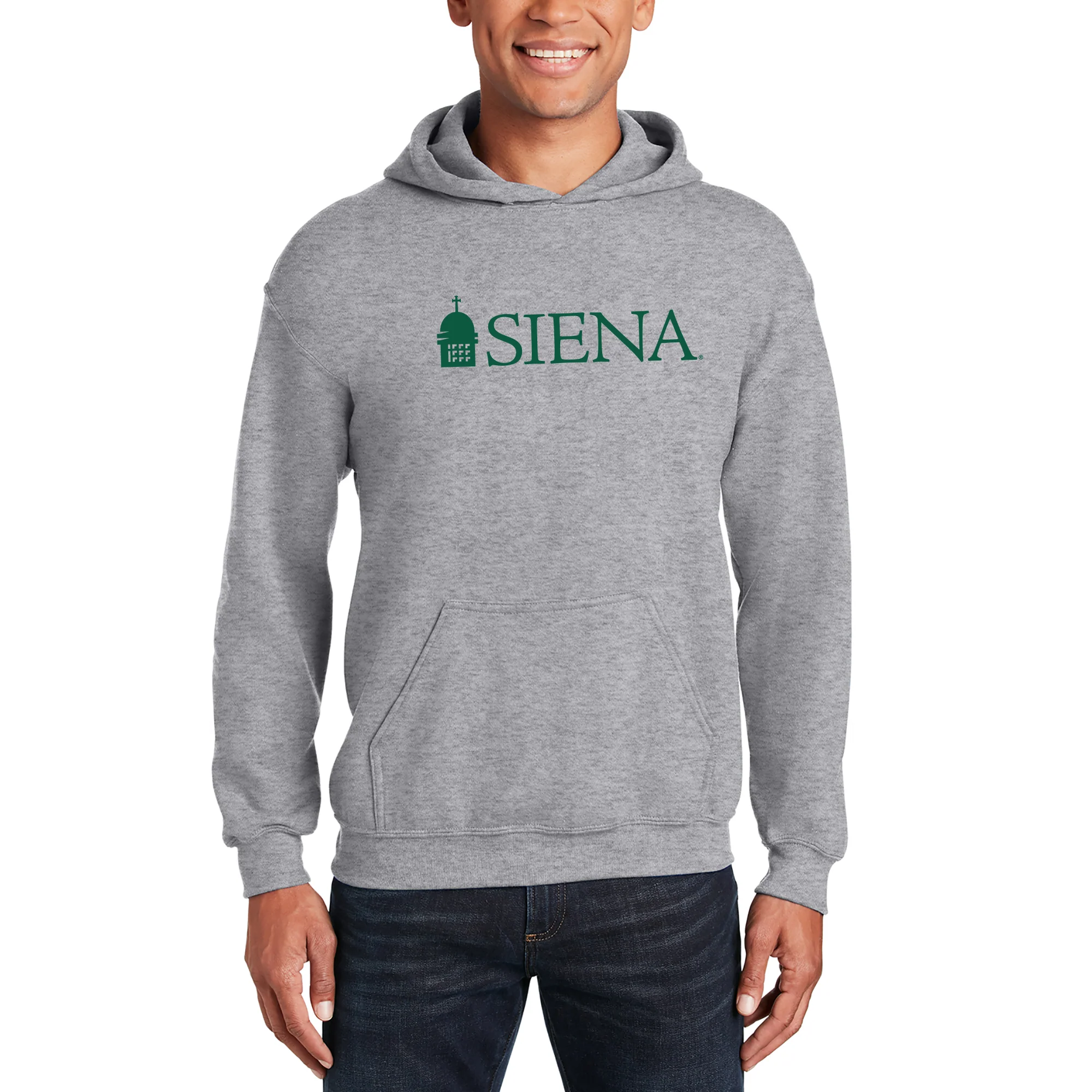 Siena University Institutional Logo Hoodie - Sport Grey - Image 3