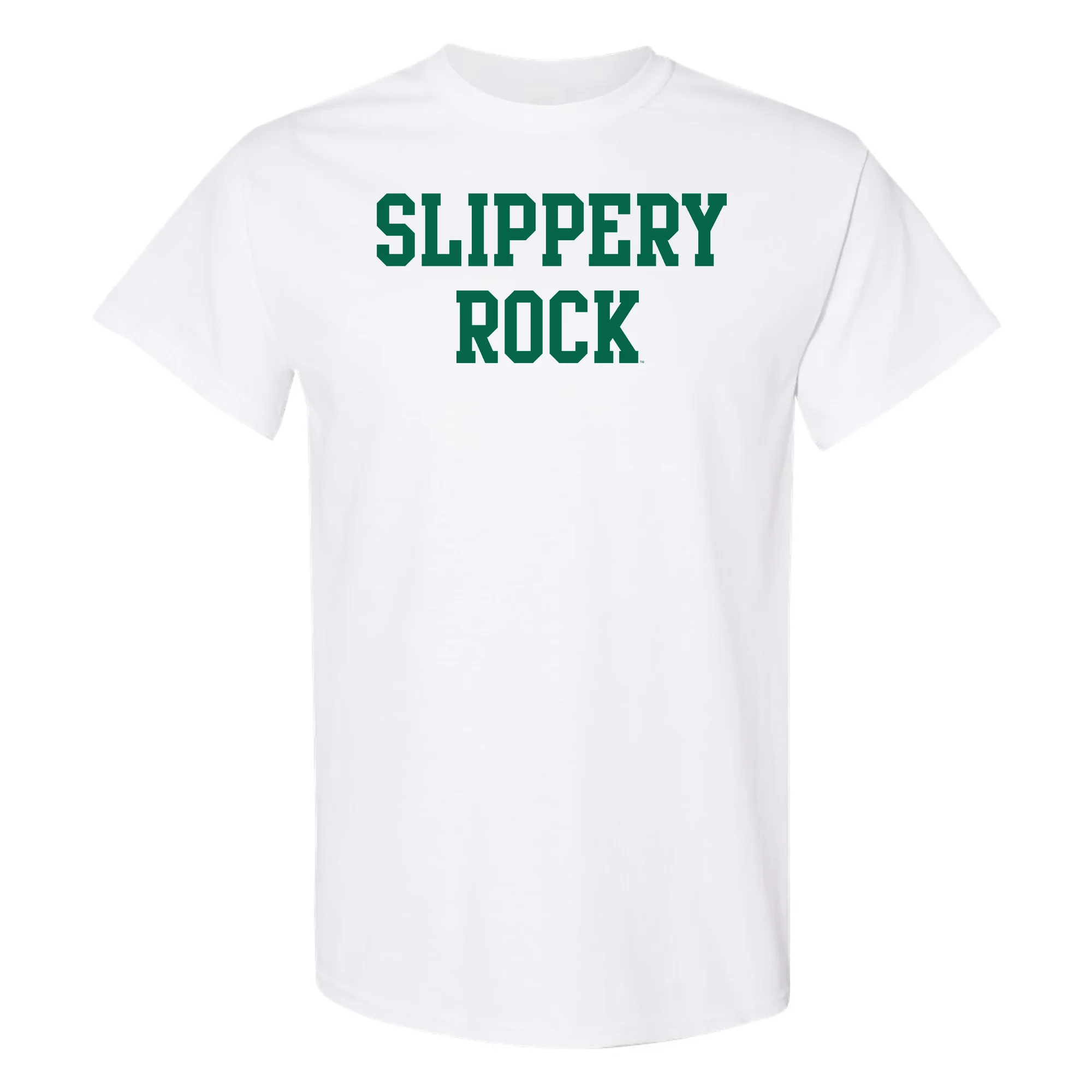 Slippery Rock University The Rock Basic Block Short Sleeve T Shirt - White
