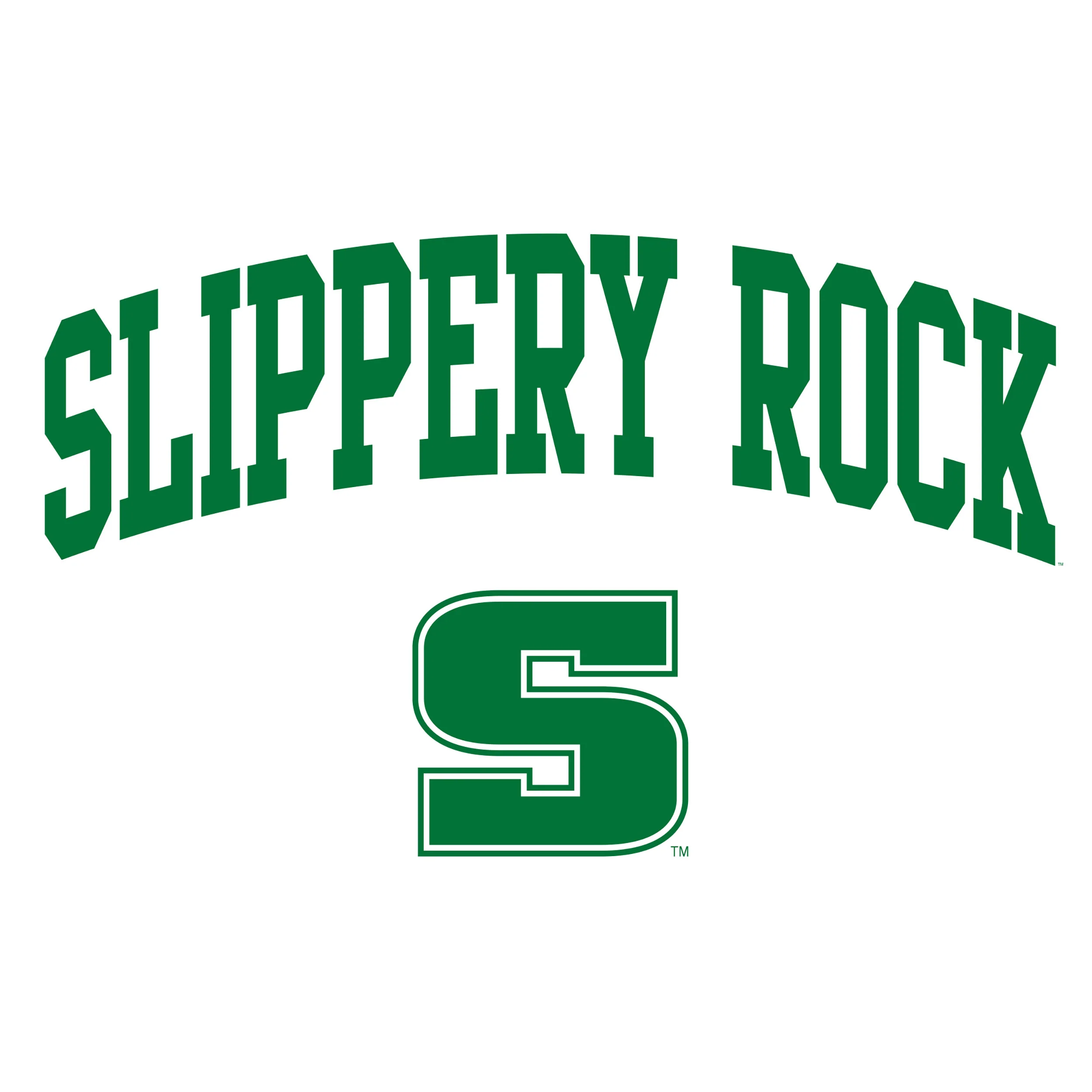 Slippery Rock University The Rock Arch Logo Short Sleeve Youth T Shirt - White - Image 2