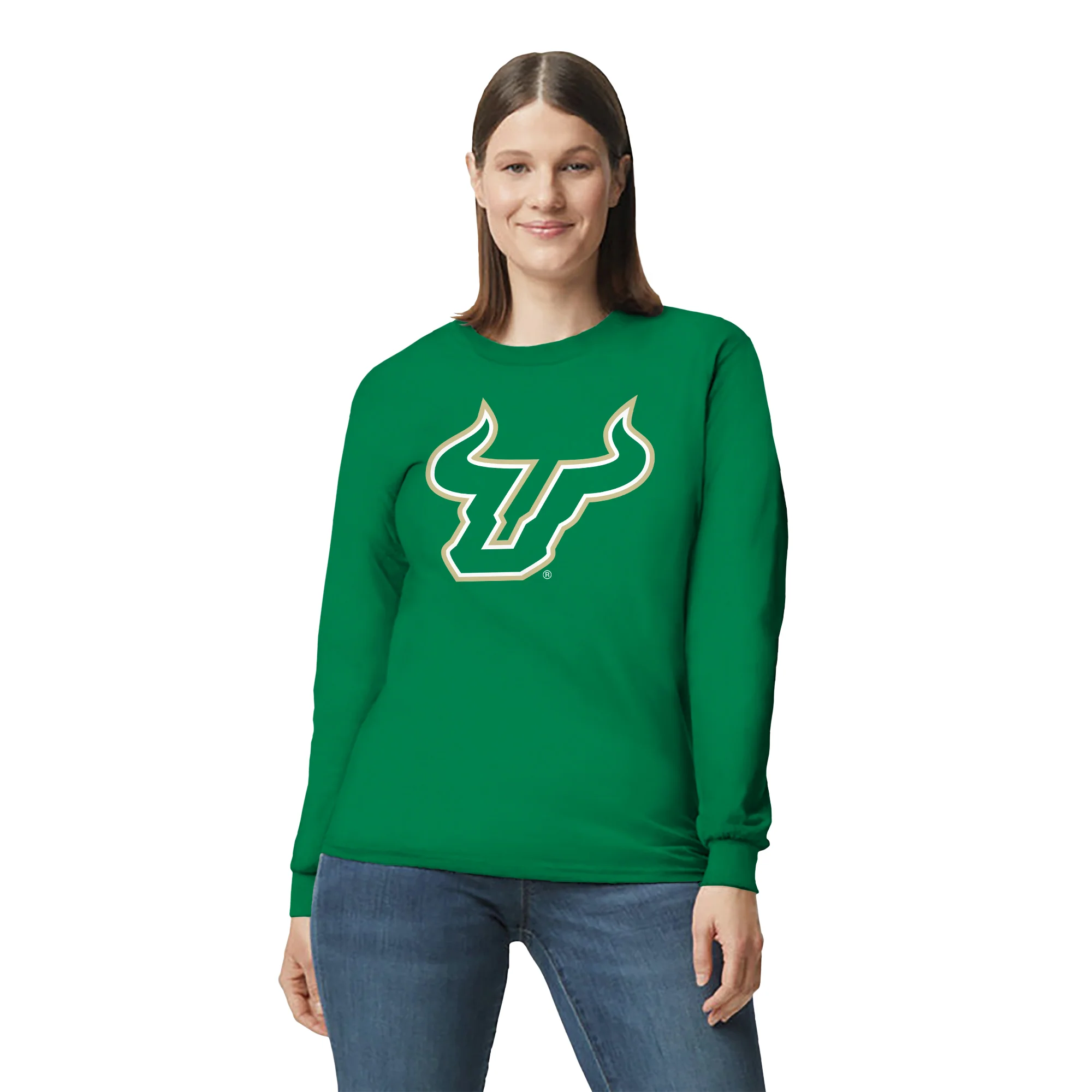 South Florida Bulls Primary Logo Long Sleeve T-Shirt - Irish Green - Image 4