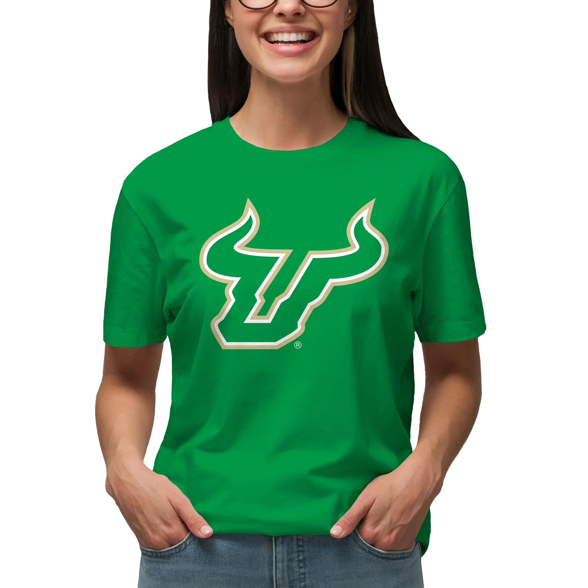 South Florida Bulls Primary Logo T-Shirt - Irish Green - Image 4