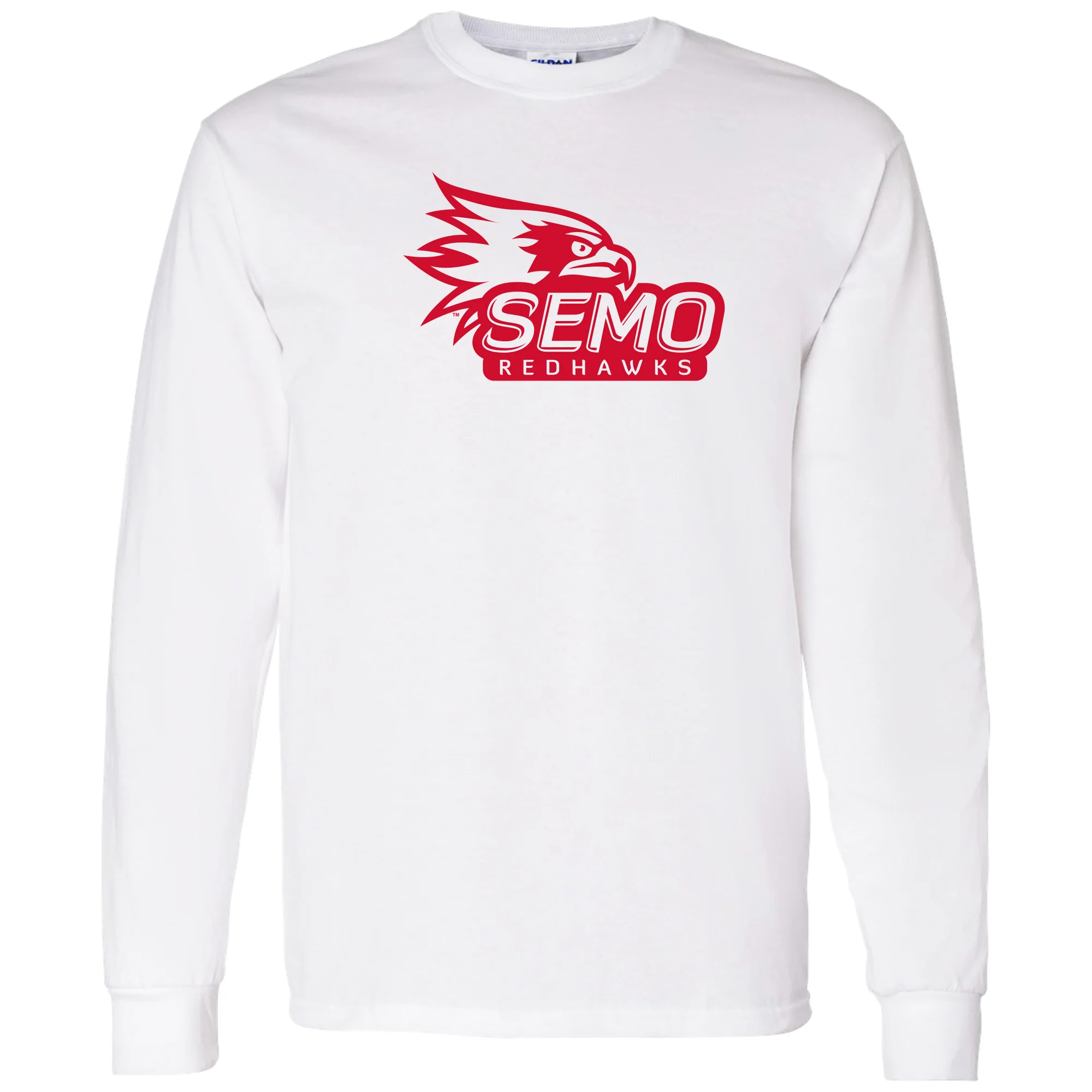 Southeast Missouri State University Redhawks Primary Logo Long Sleeve T-Shirt - White