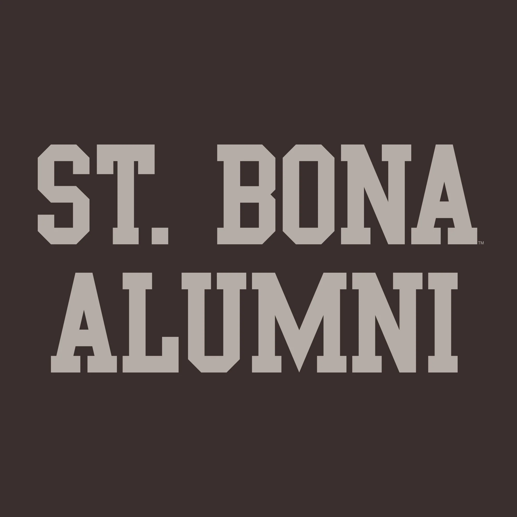 St Bonaventure Alumni Block T Shirt - Dark Chocolate - Image 2