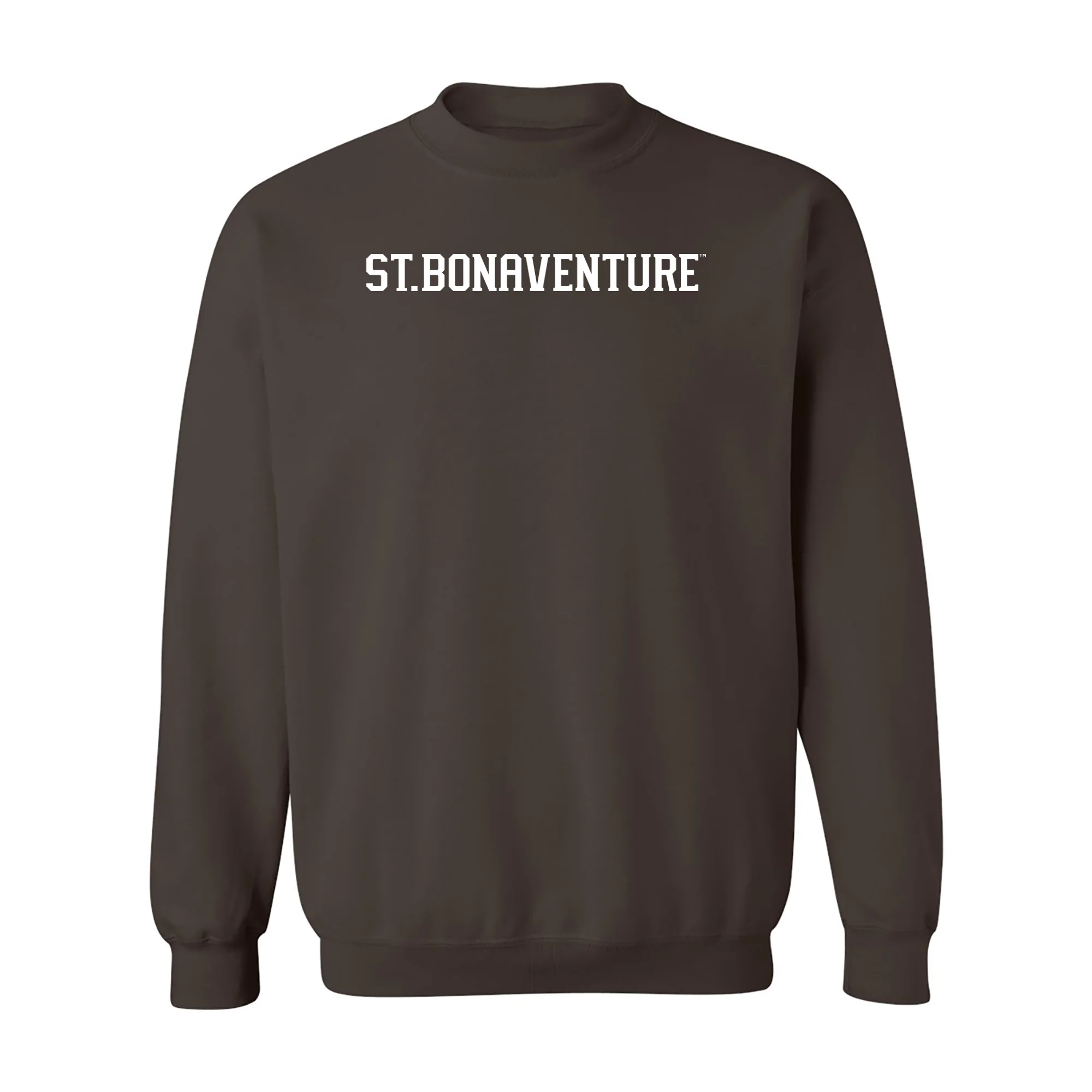 St. Bonaventure Bonnies Basic Block Crewneck Sweatshirt - Dark Chocolate