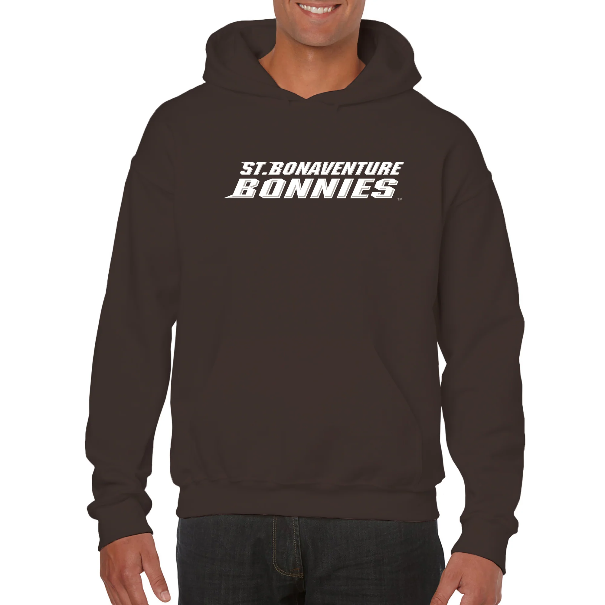St. Bonaventure Bonnies Basic Block Hoodie - Dark Chocolate - Image 3