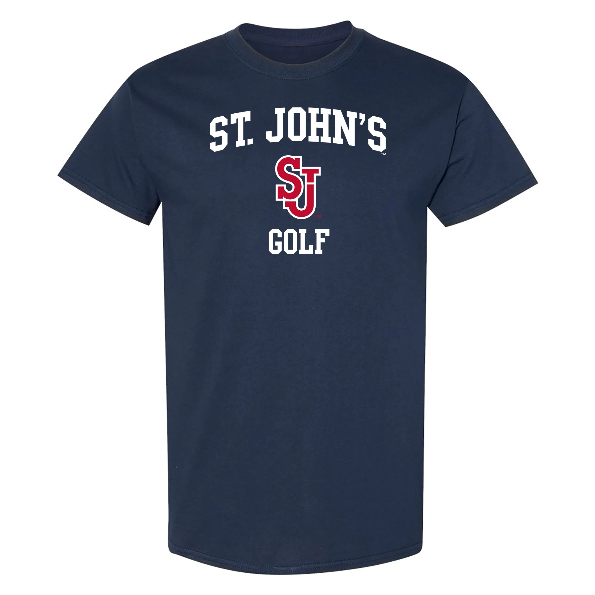 St John's Red Storm Arch Logo Golf T-Shirt - Navy