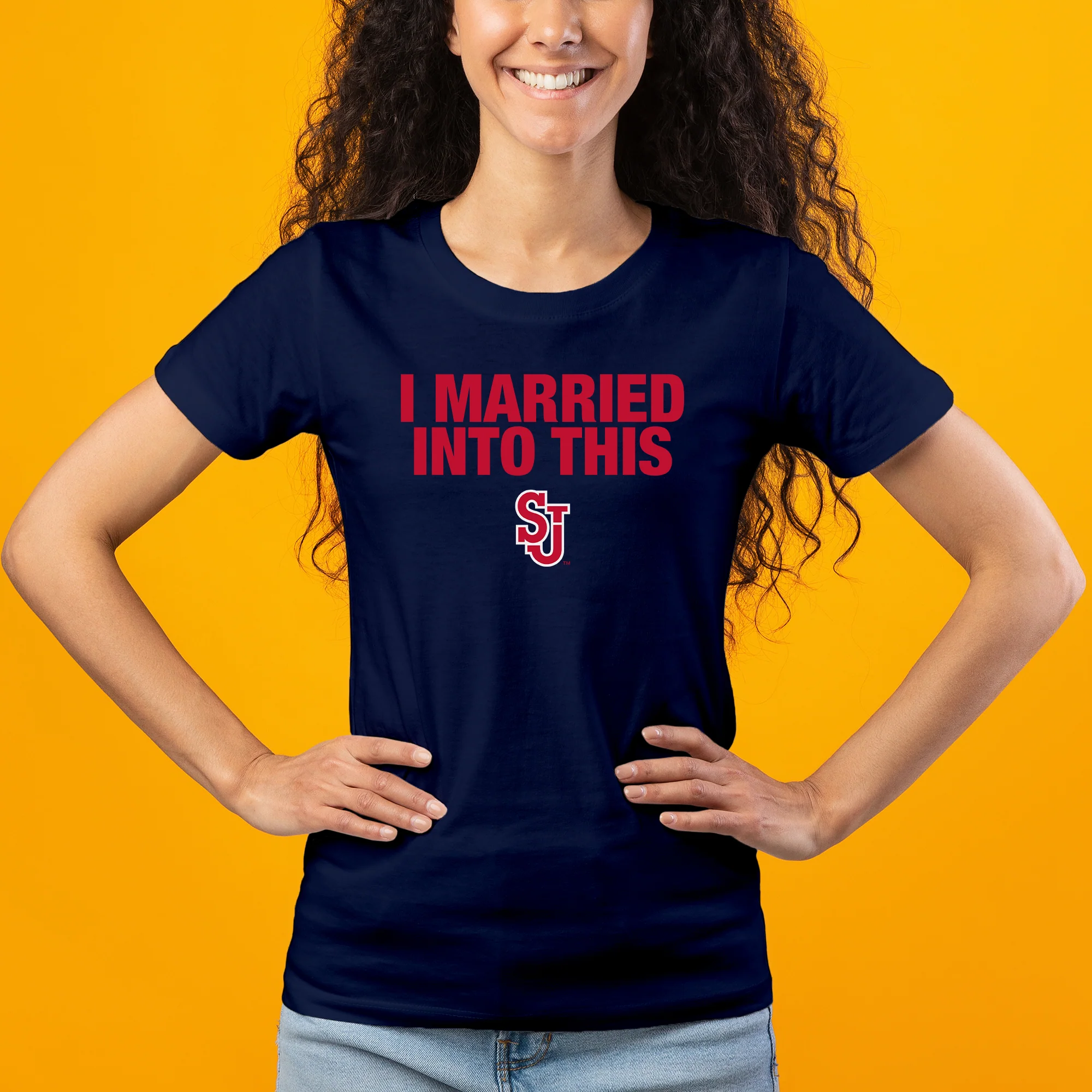 St John's Red Storm I Married Into This Women's T-Shirt - Navy - Image 3