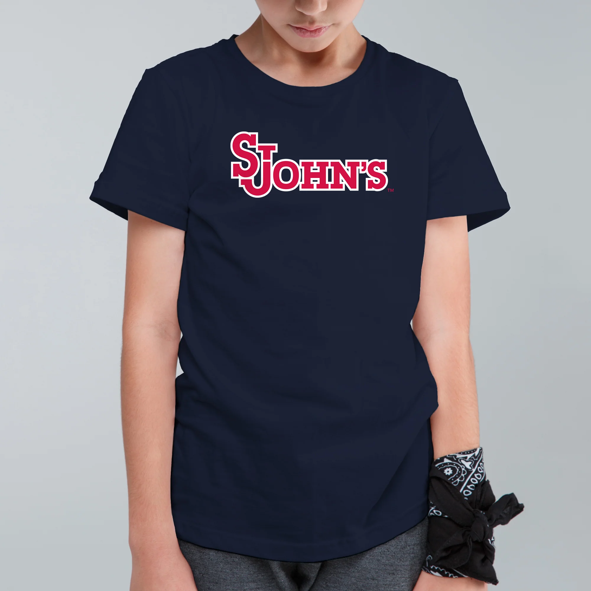 St John's University Red Storm Primary Logo Youth T-Shirt - Navy - Image 3