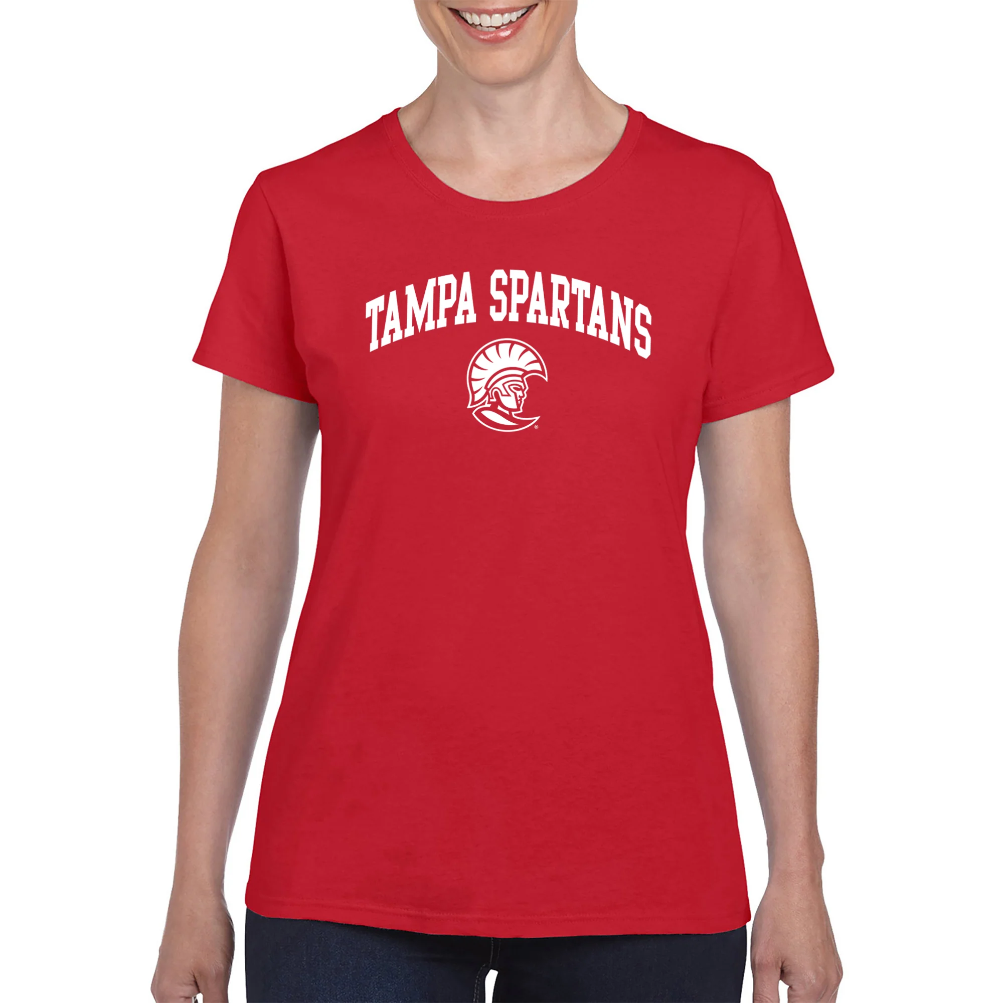 Tampa Arch Logo Womens T-Shirt - Red - Image 3