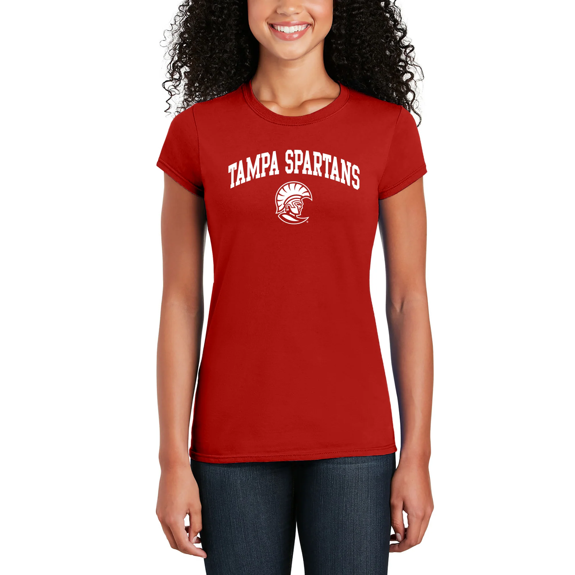 Tampa Arch Logo Womens T-Shirt - Red - Image 4