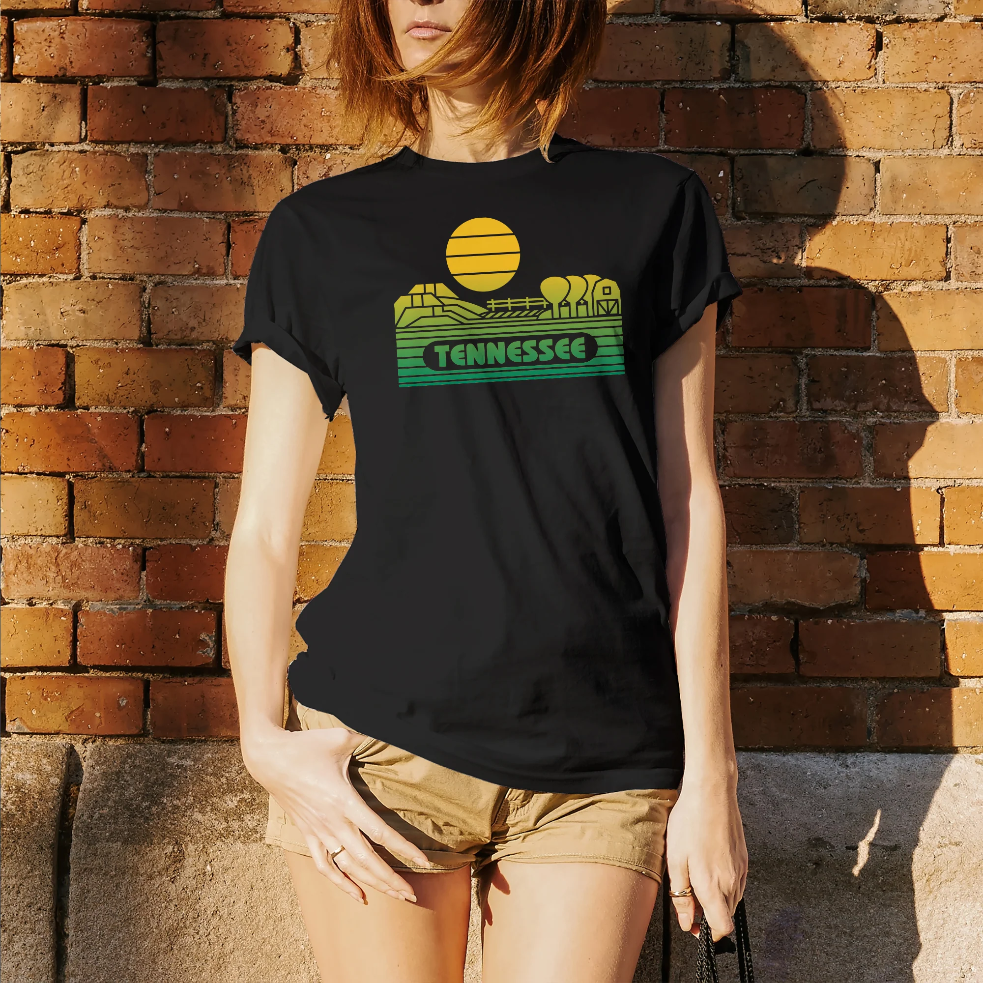 Tennessee Groovy Sunset T-Shirt - Black - Image 4
