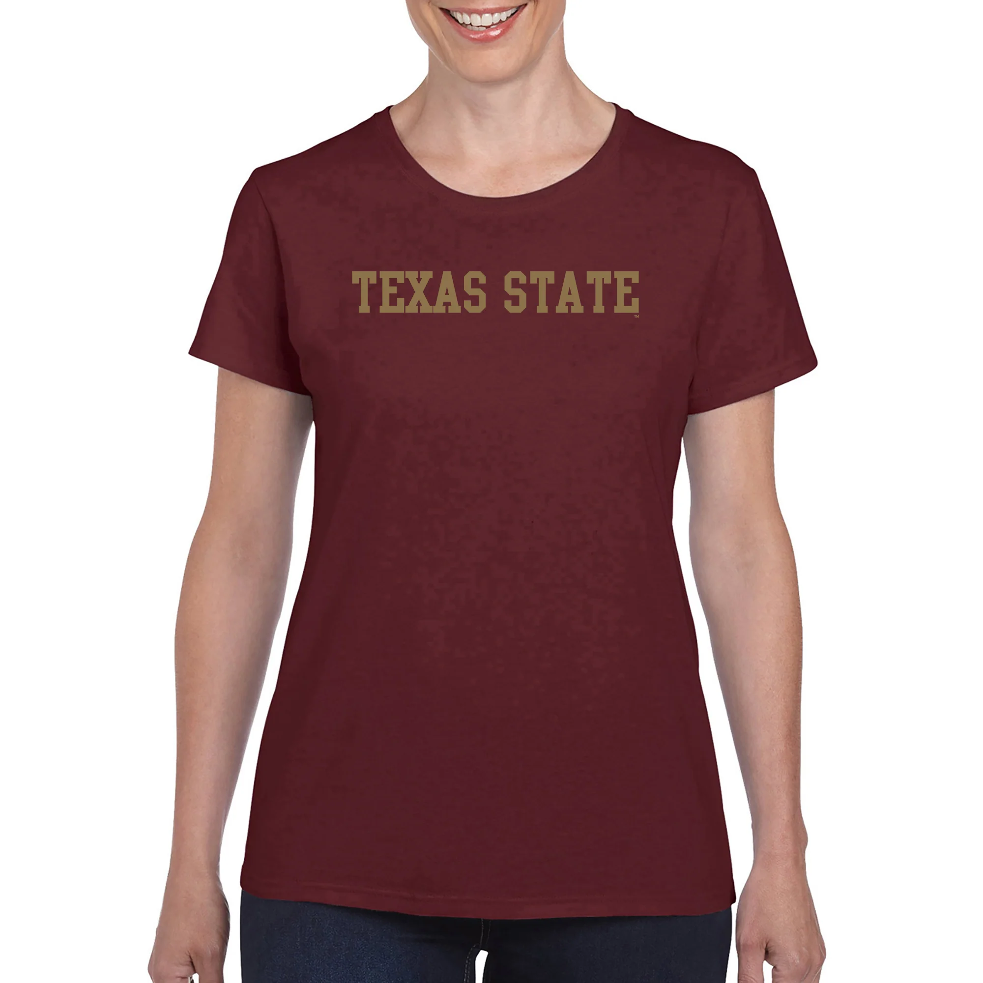 Texas State Bobcats Basic Block Women's T-Shirt - Maroon - Image 3