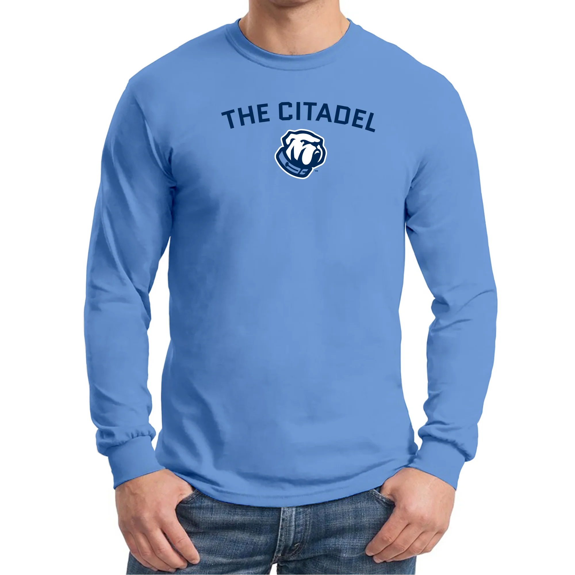 The Citadel Bulldogs Arch Logo Long Sleeve T-Shirt - Carolina Blue - Image 3