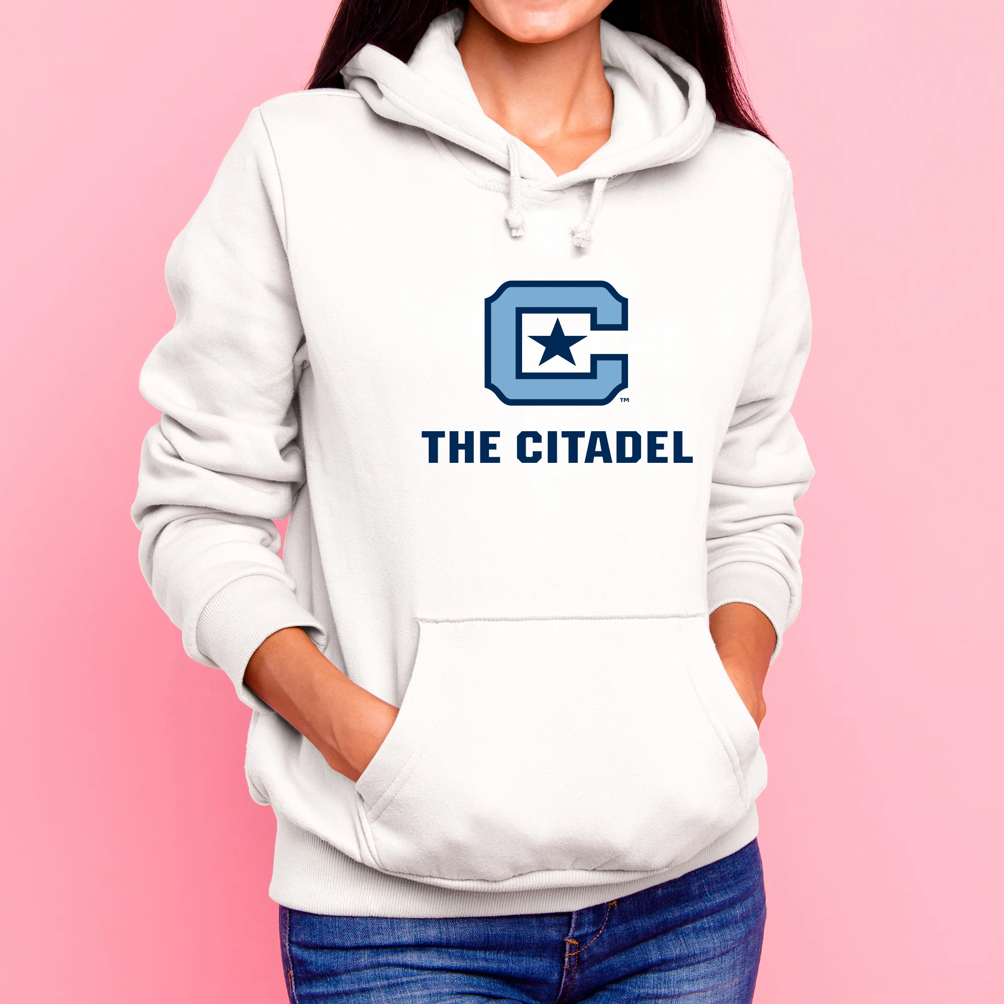 The Citadel Bulldogs Primary Logo Hooded Sweatshirt - White - Image 4