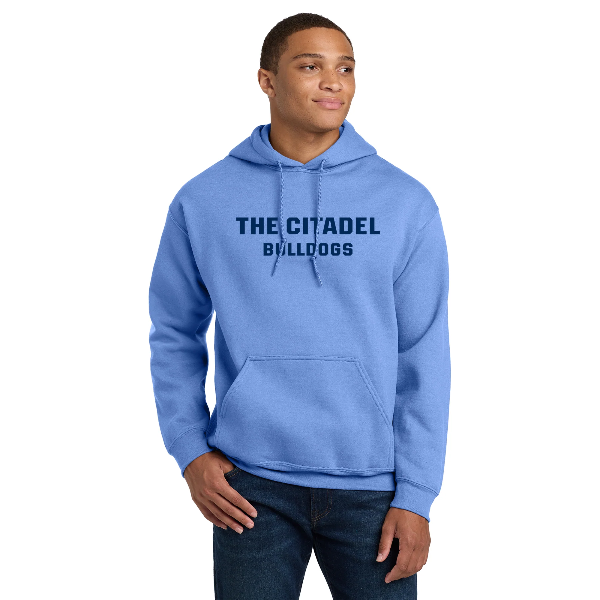 The Citadel Front Back Print Hoodie - C Blue - Image 4