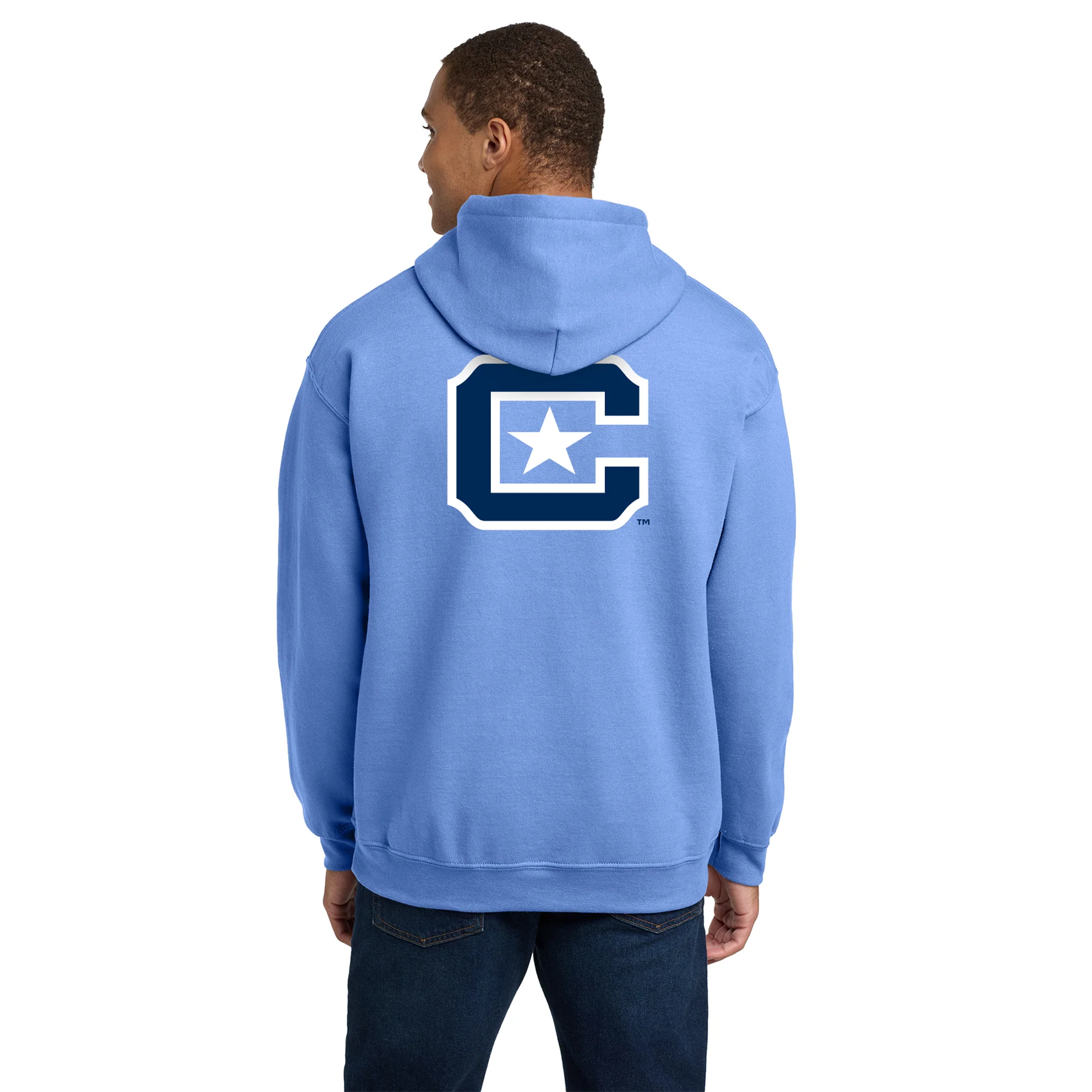 The Citadel Front Back Print Hoodie - C Blue - Image 5