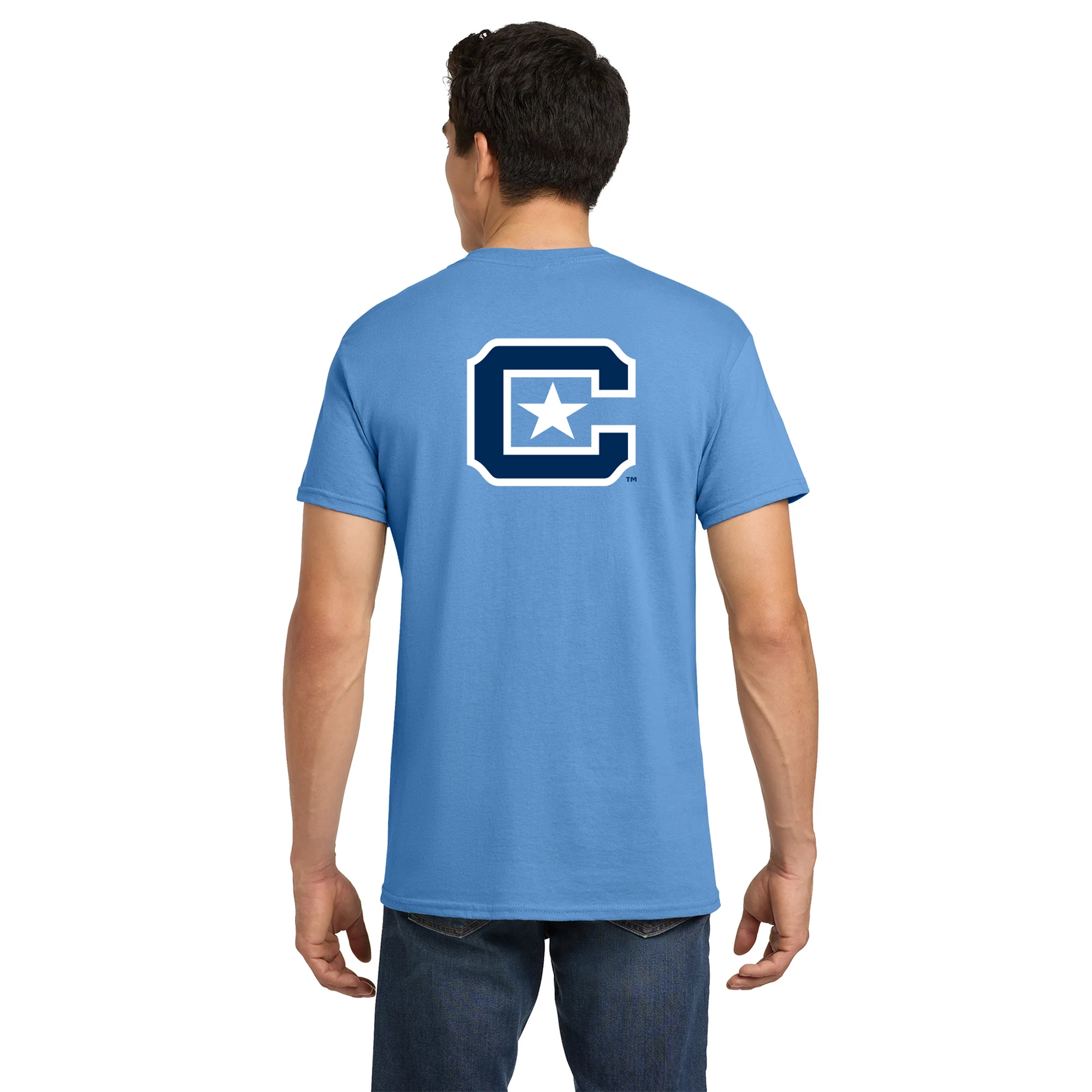 The Citadel Front Back Print T-Shirt - C Blue - Image 5