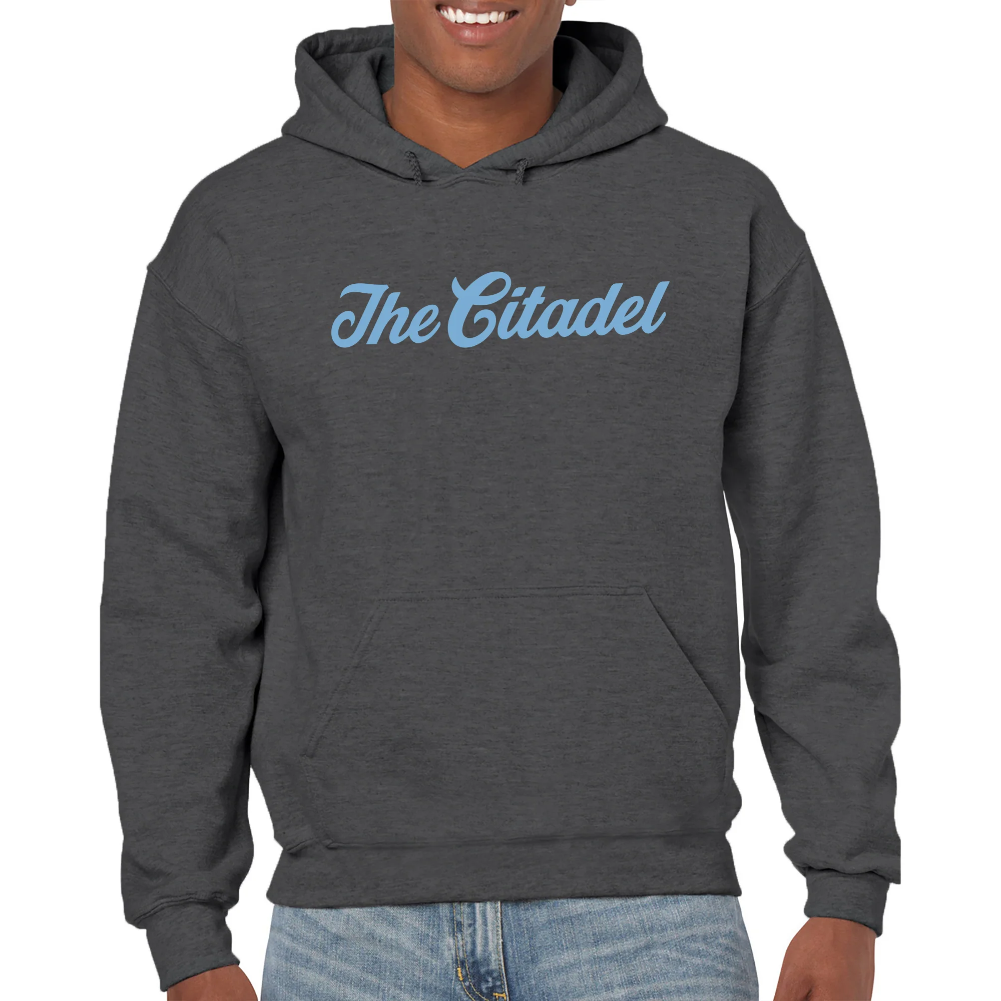 The Citadel Script Wordmark Hoodie - Dark Heather - Image 3