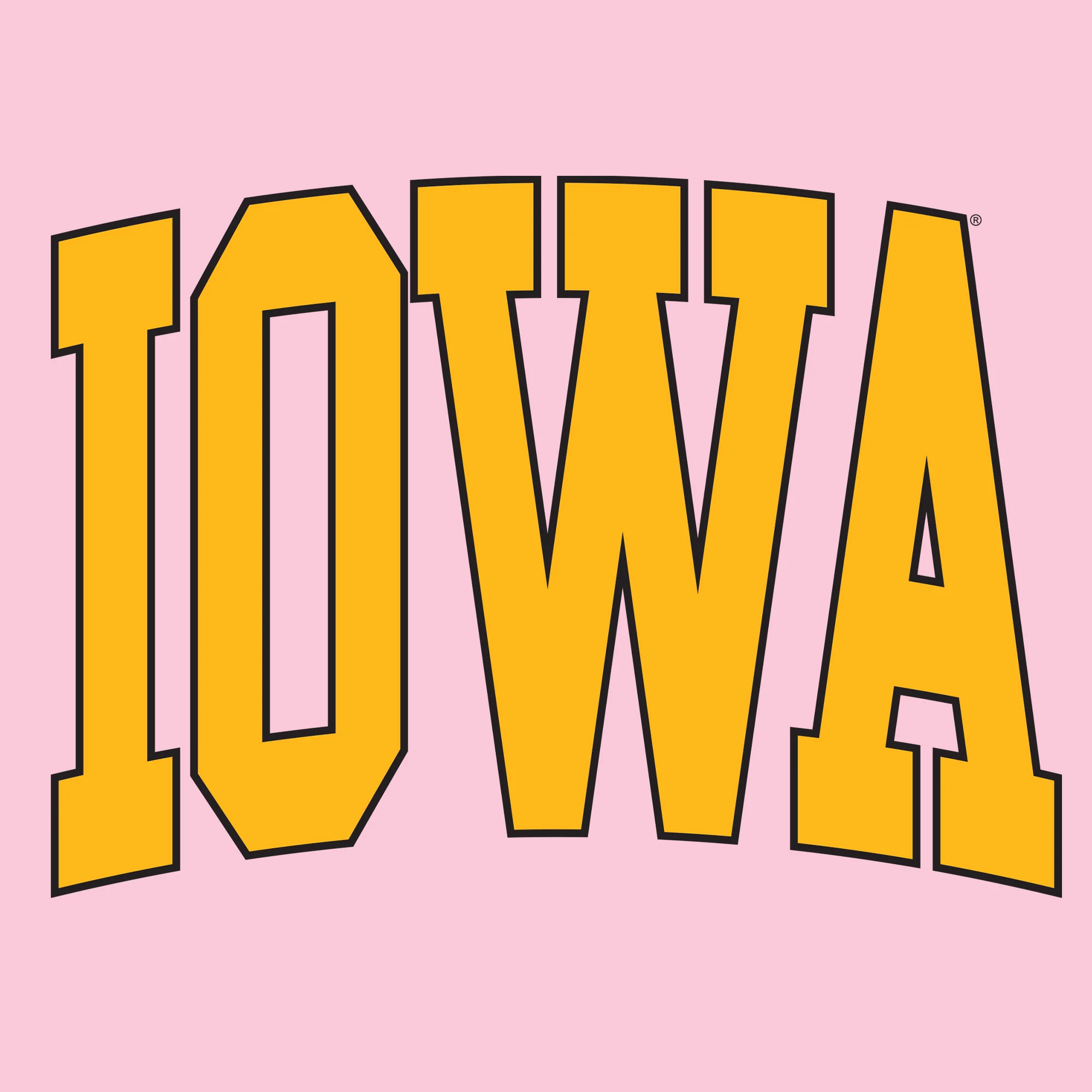 The University of Iowa Hawkeyes Mega Arch T-Shirt - Light Pink - Image 2