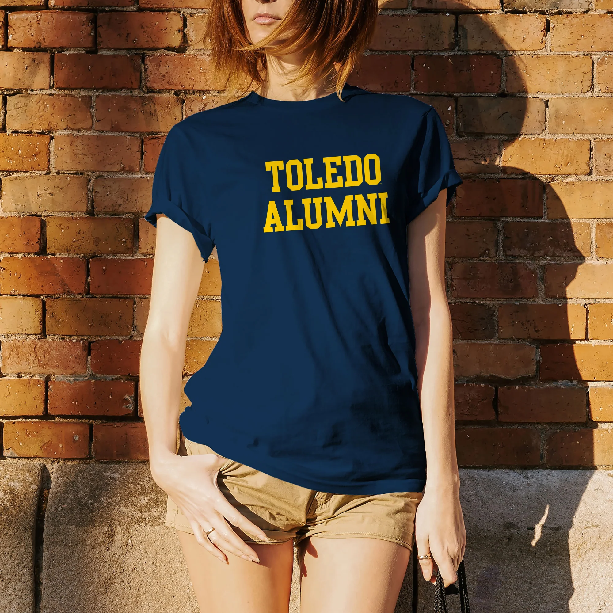 University of Toledo Rockets Alumni Block Short Sleeve T Shirt - Navy - Image 4