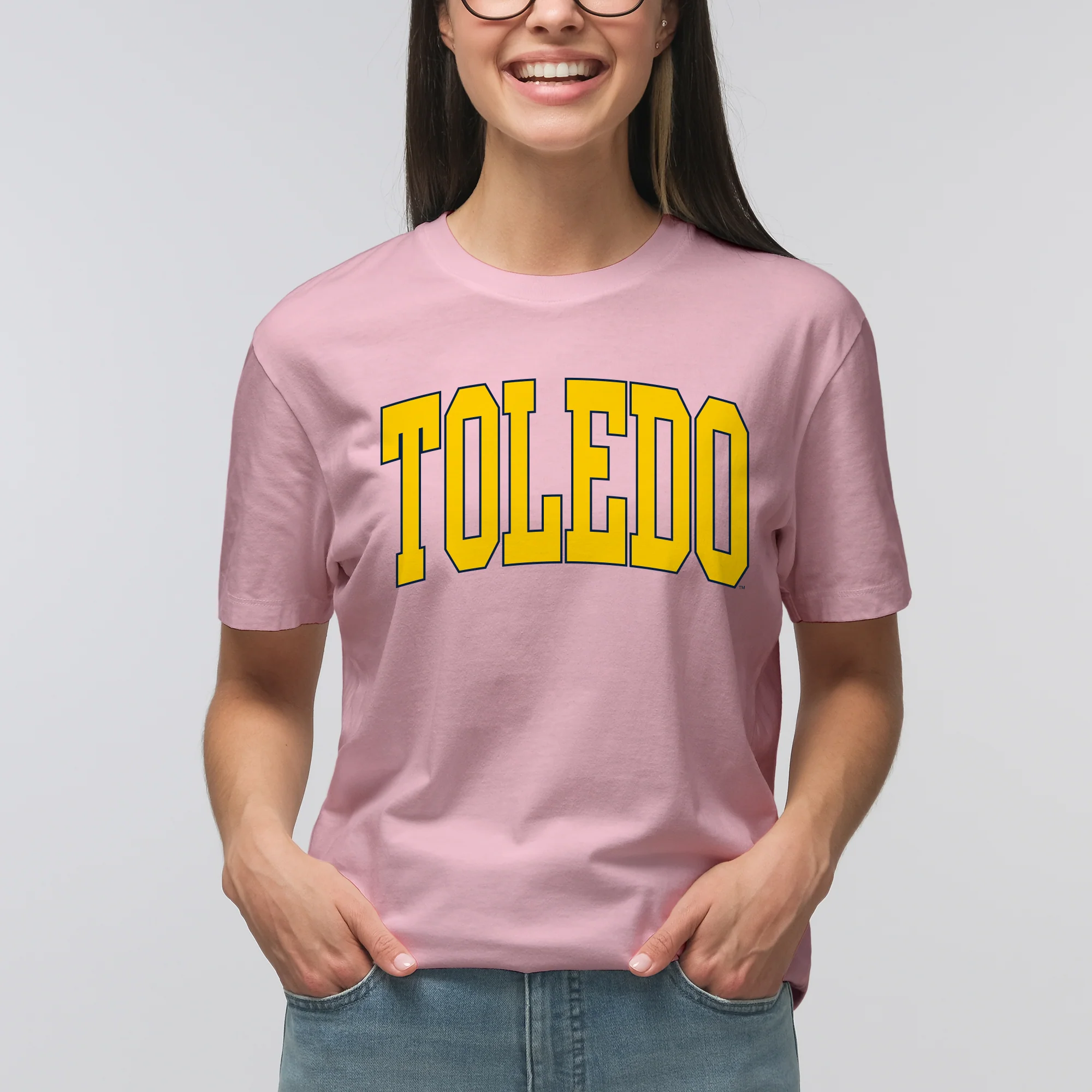 Toledo Rockets Mega Arch T-Shirt - Light Pink - Image 4