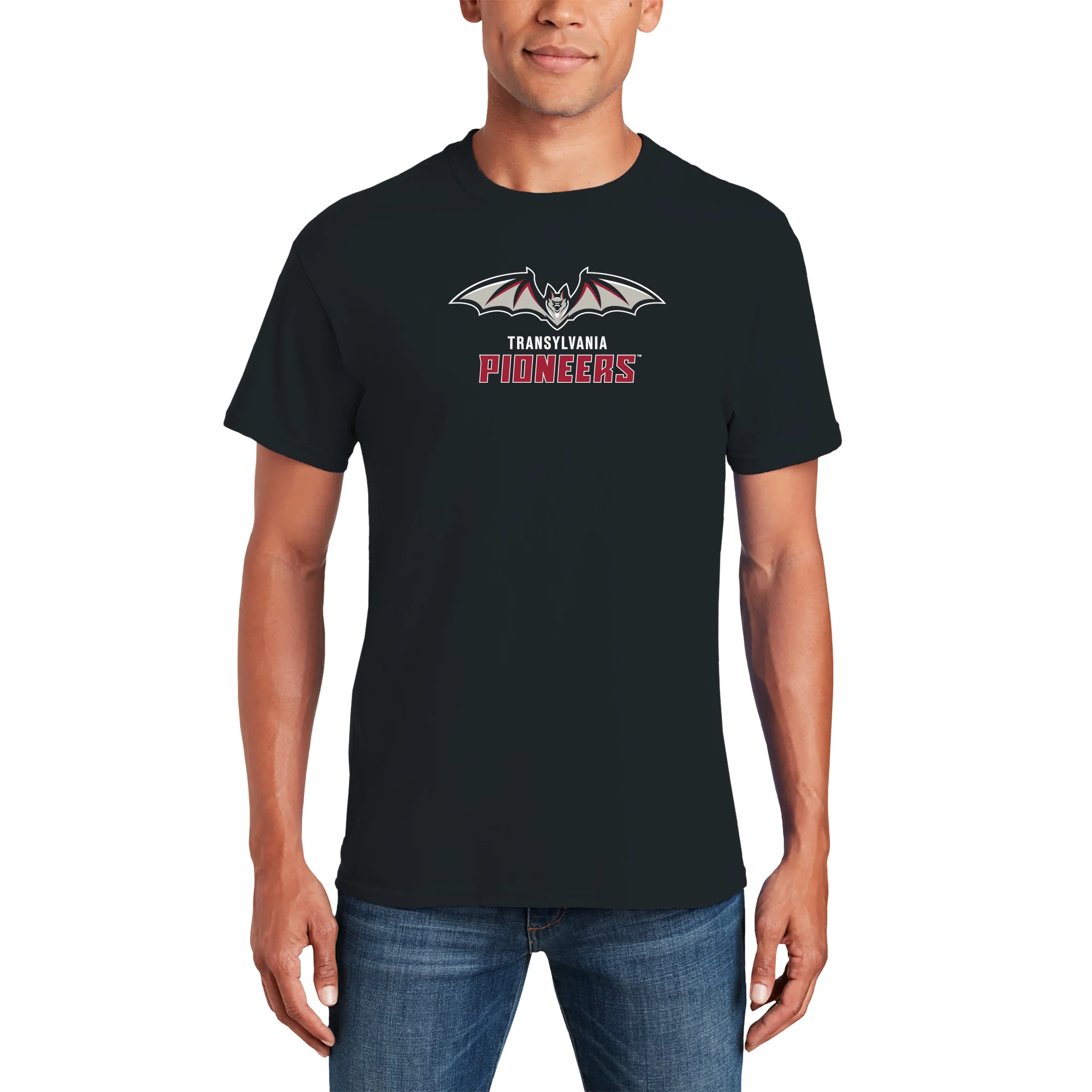 Transylvania University Pioneers Primary Logo Short Sleeve T Shirt - Black - Image 3