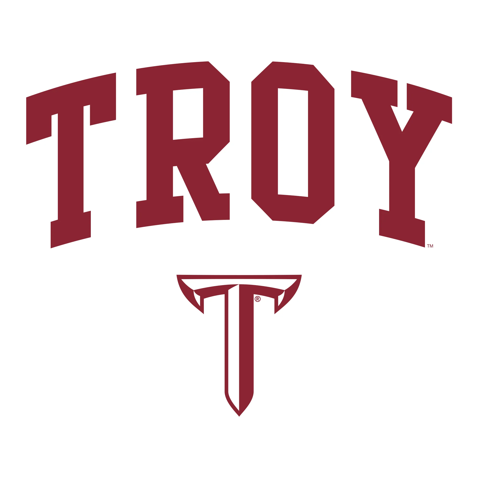Troy University Trojans Arch Logo Cotton T-Shirt - White - Image 2