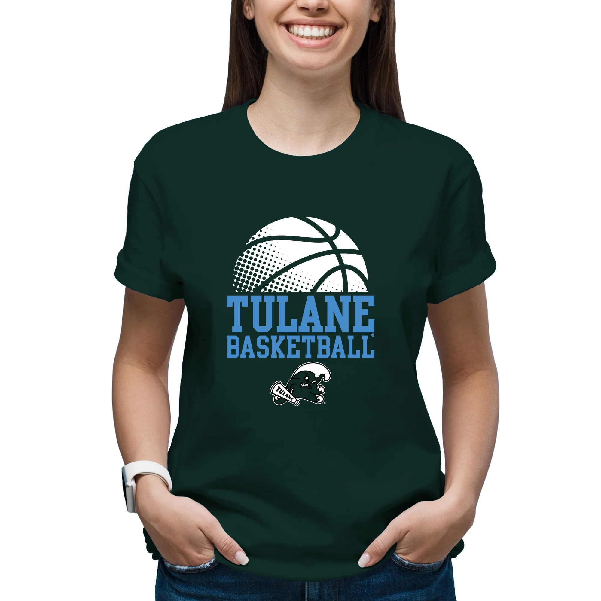 Tulane Green Wave Basketball Flux T-Shirt - Forest - Image 4