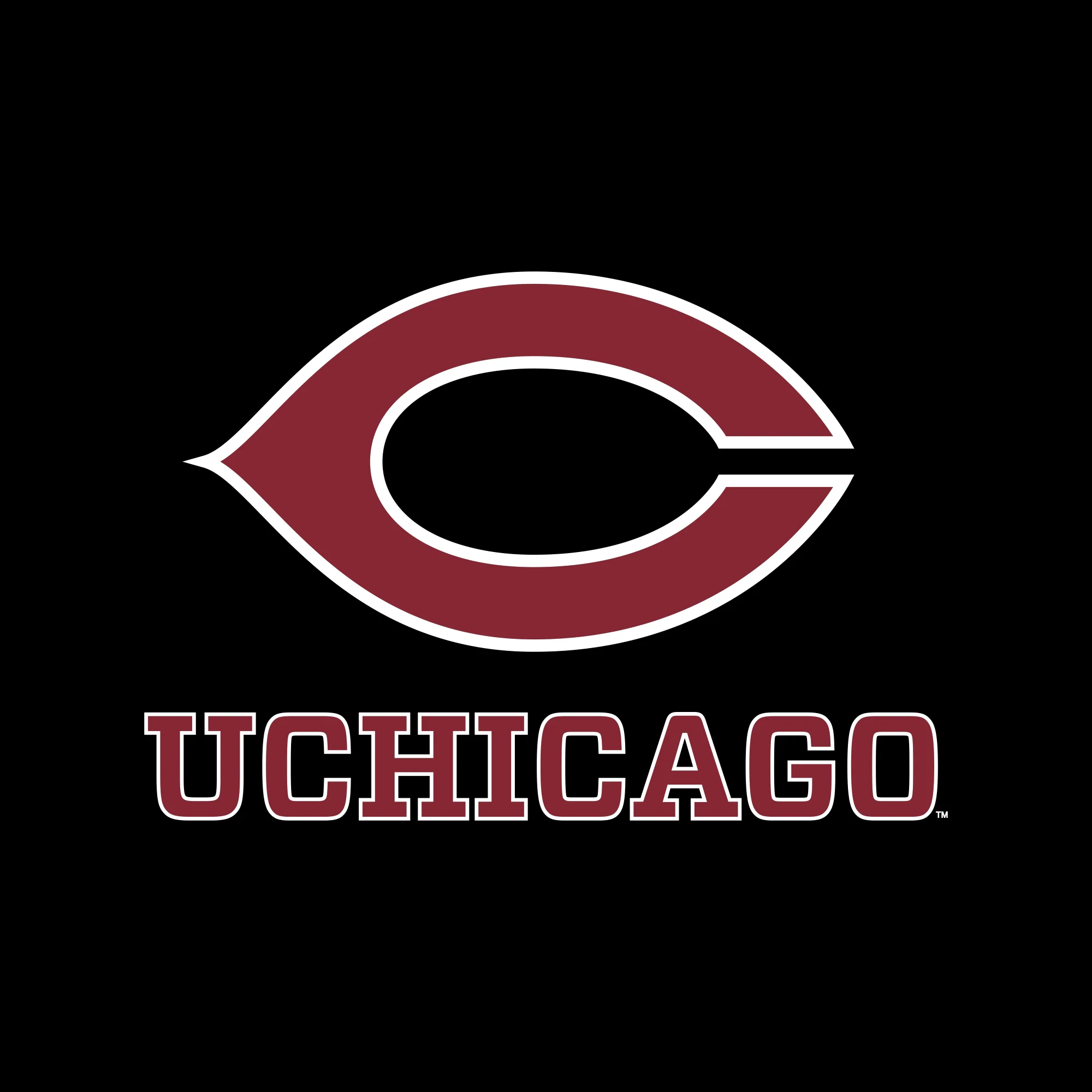 UChicago Primary Logo 2-Color Long Sleeve - Black - Image 2
