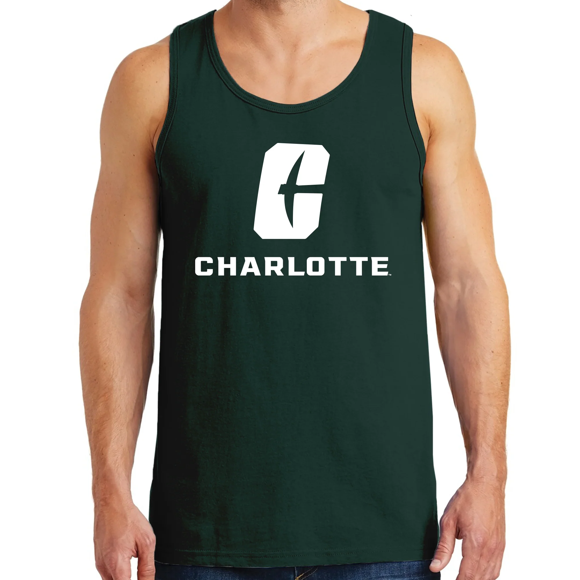 UNC Charlotte Forty-Niners Primary Logo Tank Top - Forest - Image 3
