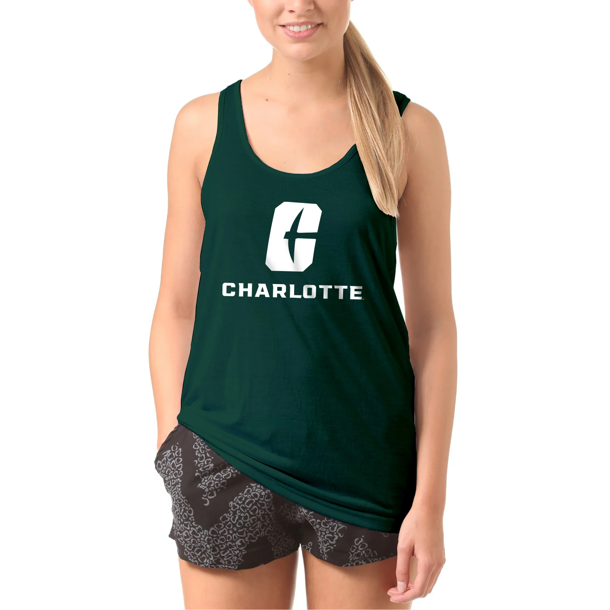 UNC Charlotte Forty-Niners Primary Logo Tank Top - Forest - Image 4