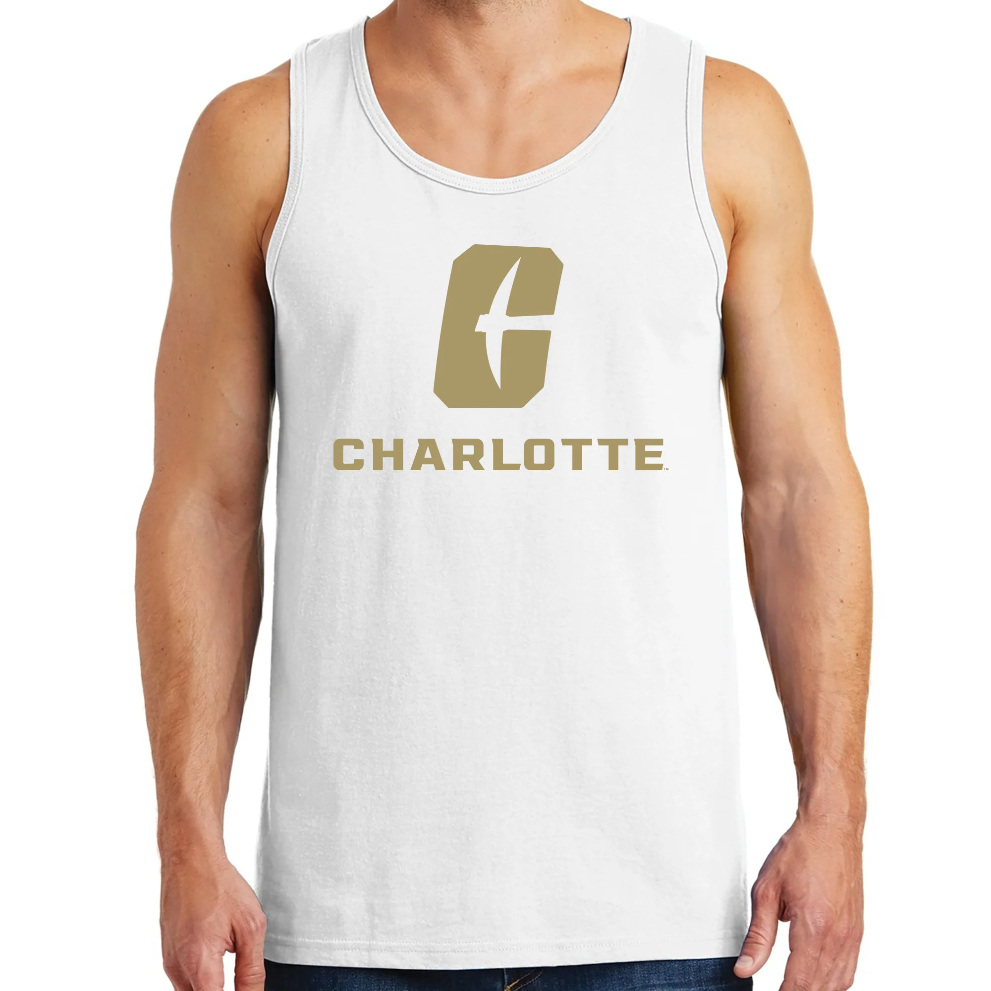 UNC Charlotte Forty-Niners Primary Logo Tank Top - White - Image 3