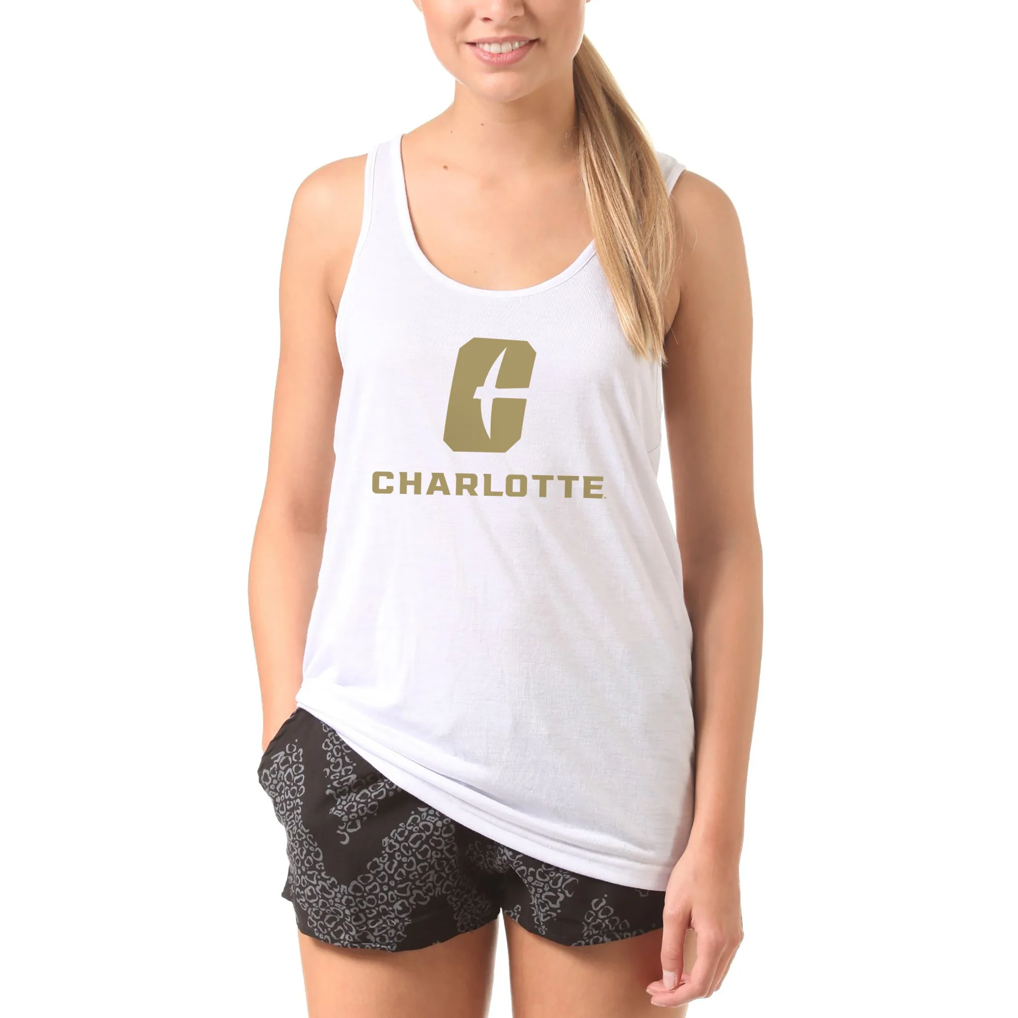 UNC Charlotte Forty-Niners Primary Logo Tank Top - White - Image 4