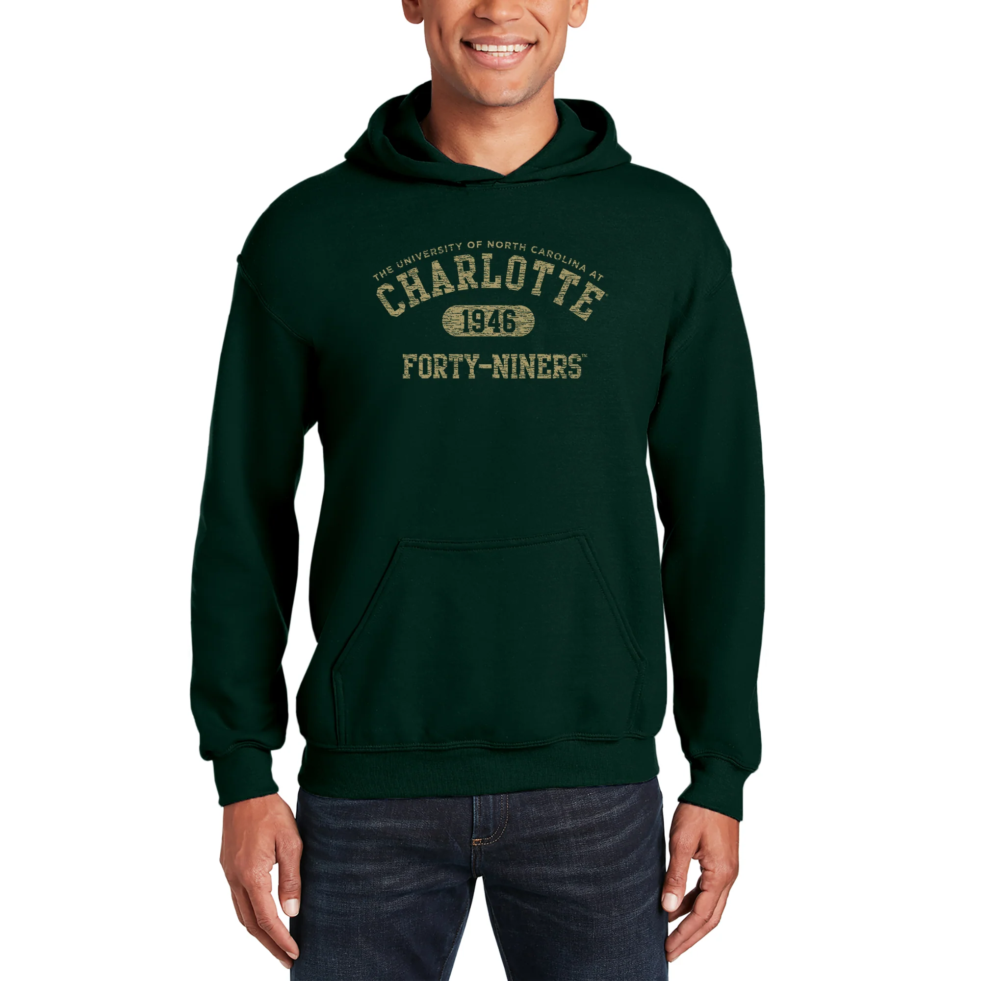 UNC Charlotte Miners Athletic Arch Hoodie - Forest - Image 3