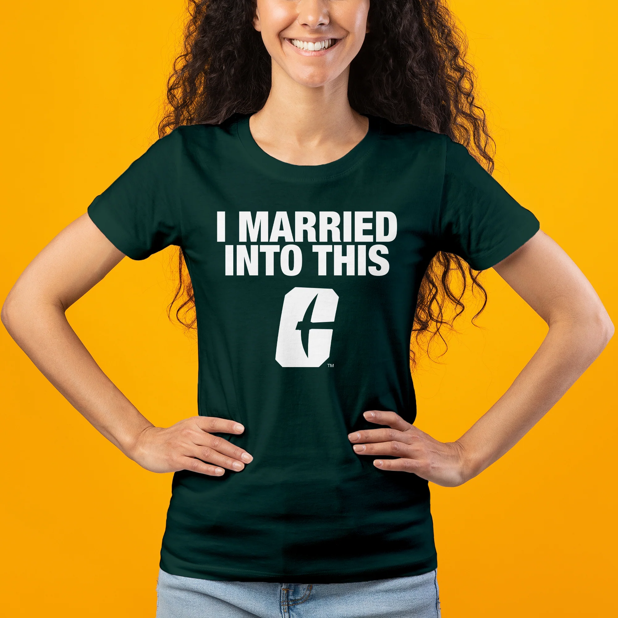 UNC Charlotte Miners I Married Into This Women's T-Shirt - Forest - Image 3