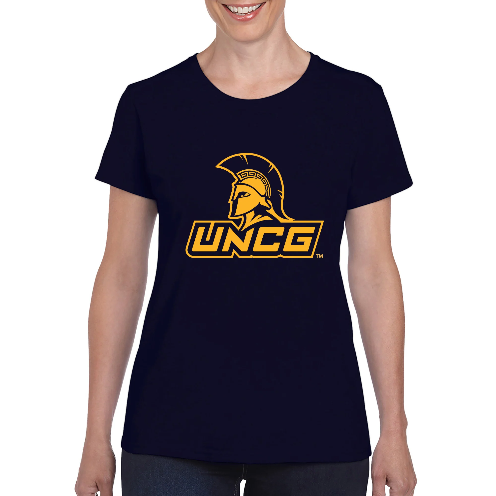 UNC Greensboro Spartans Primary Logo Women's T-Shirt - Navy - Image 3