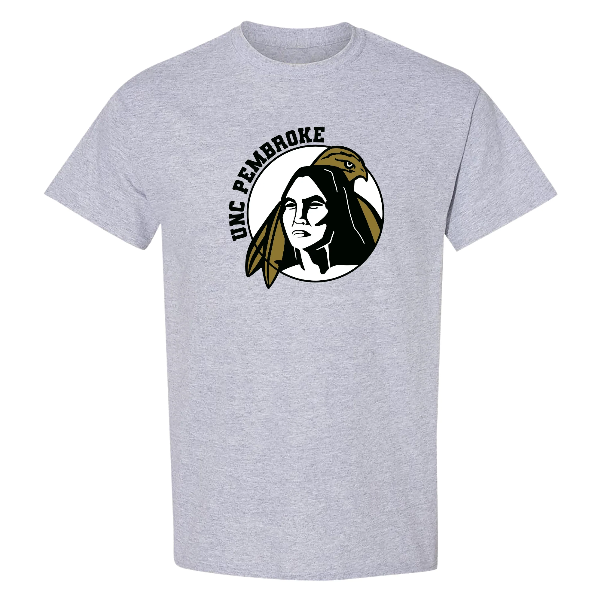 UNC Pembroke Braves Primary Logo T Shirt - Sport Grey