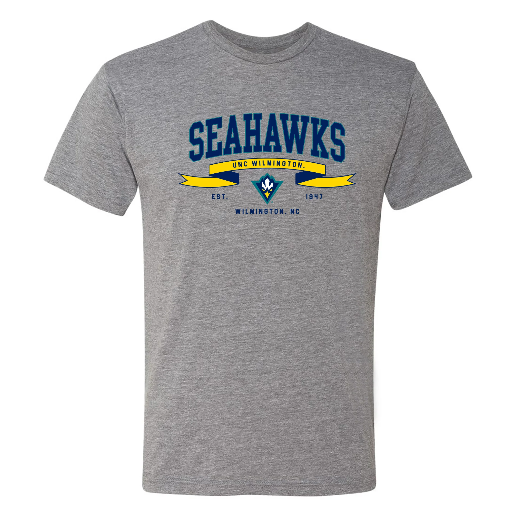 UNC Wilmington Ribbon Flight NLA Triblend T-Shirt - Premium Heather