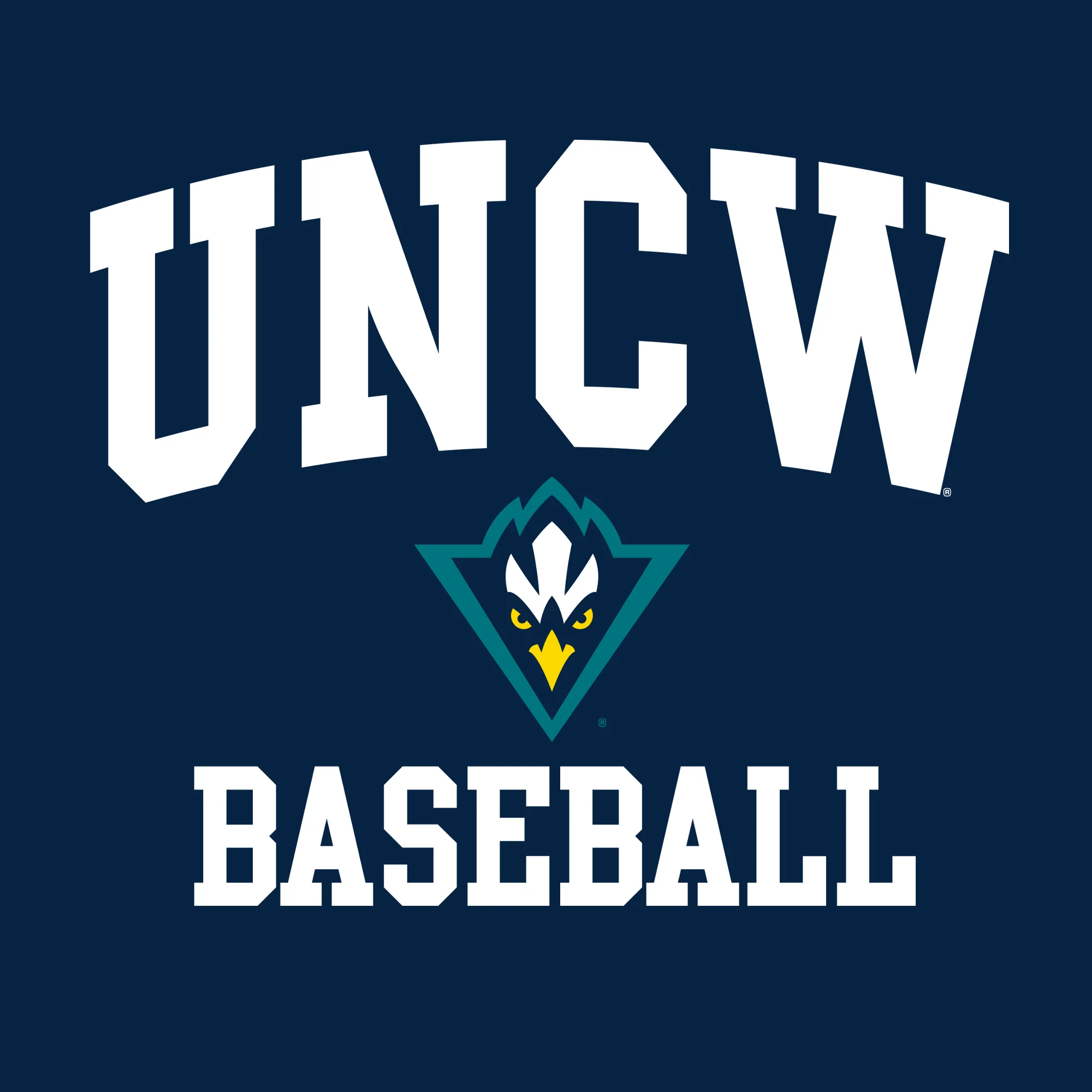 UNC Wilmington Seahawks Arch Logo Baseball T-Shirt - Navy - Image 2