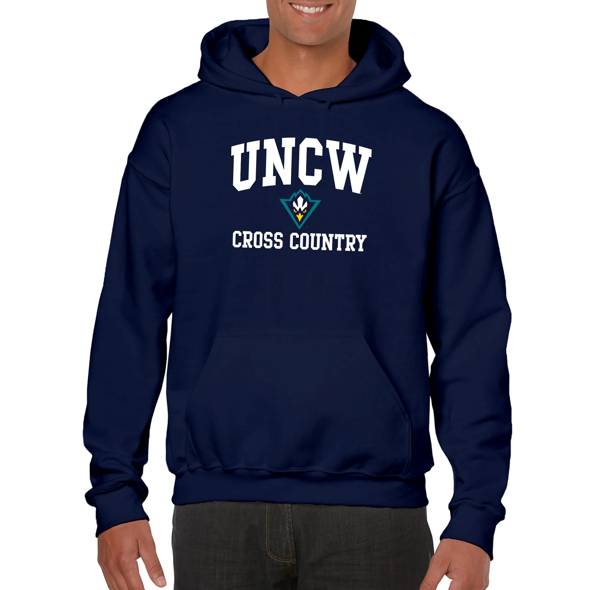 UNC Wilmington Seahawks Arch Logo Cross Country Hoodie - Navy - Image 3