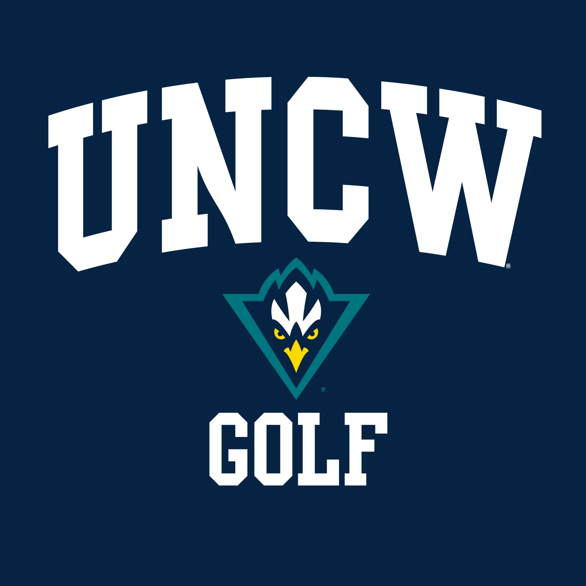 UNC Wilmington Seahawks Arch Logo Golf T-Shirt - Navy - Image 2