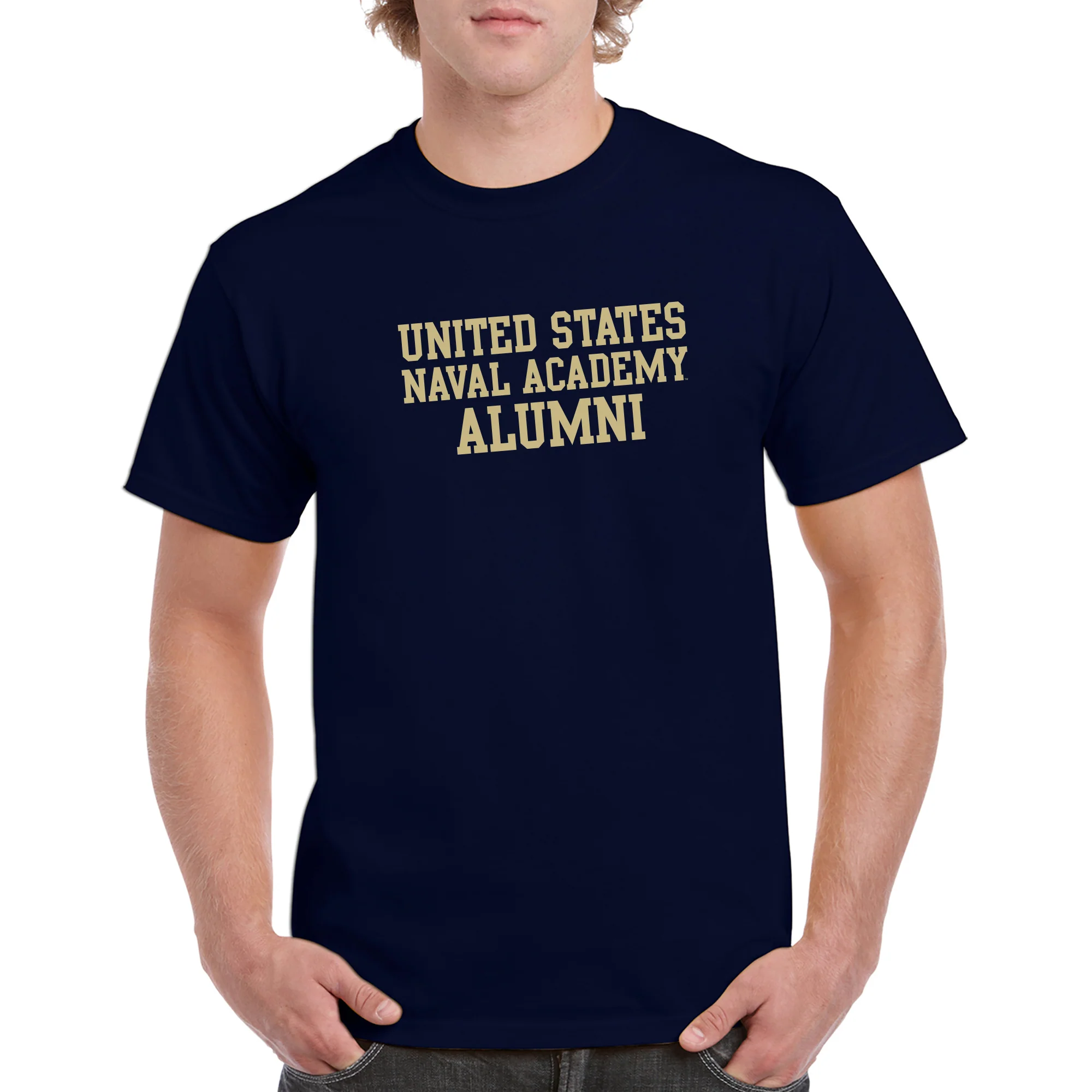 United States Naval Academy Midshipmen Alumni Basic Block Short Sleeve T Shirt - Navy - Image 3