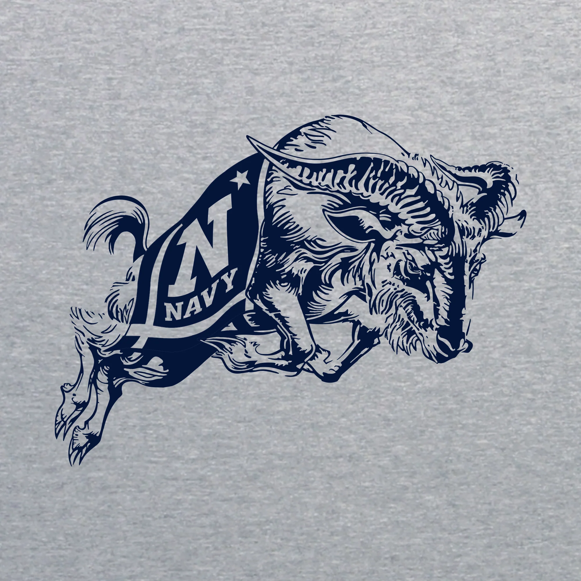 United States Naval Academy Midshipmen Primary Logo Women's Long Sleeve T Shirt - Athletic Heather - Image 2