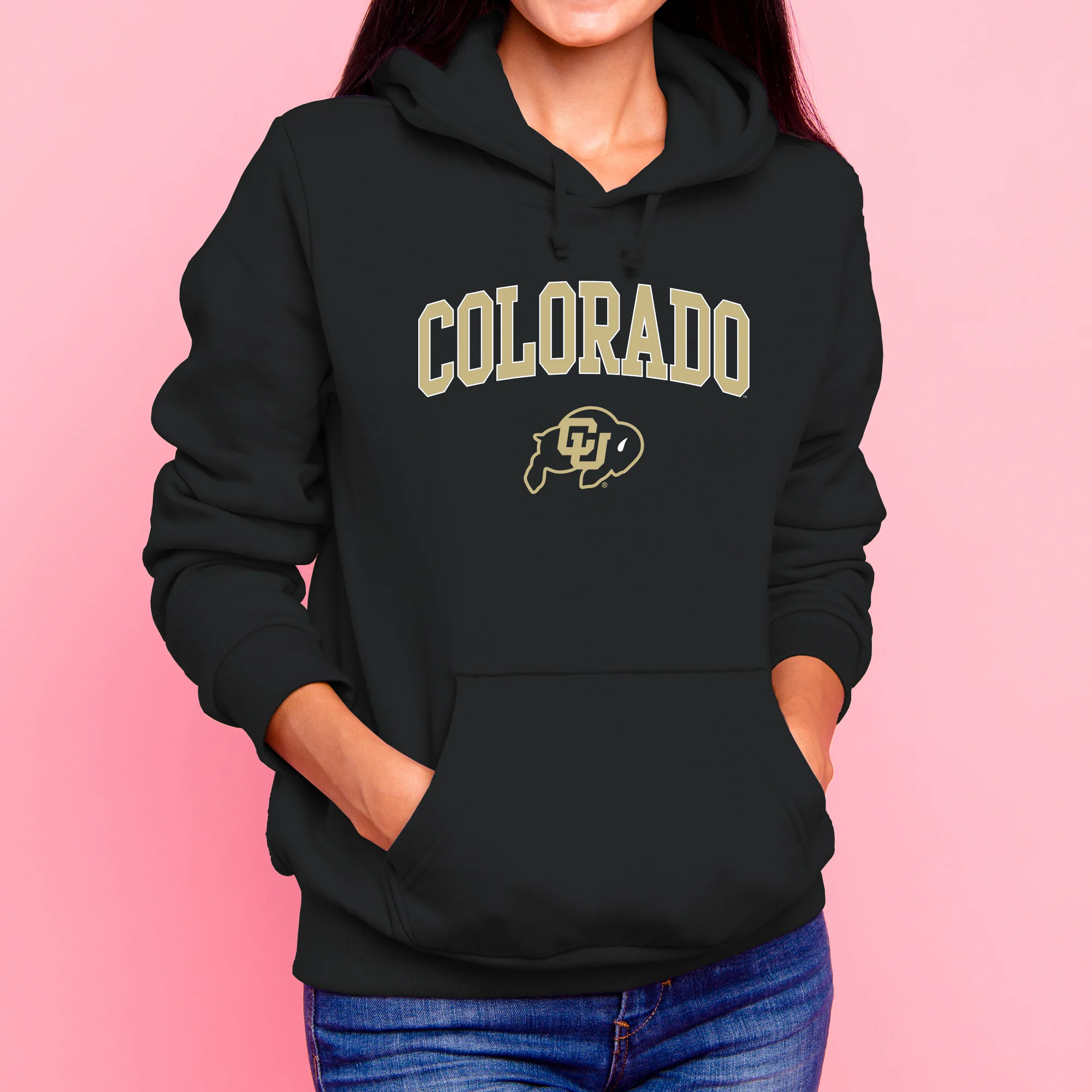 University of Colorado Buffaloes Arch Logo Hoodie - Black - Image 4