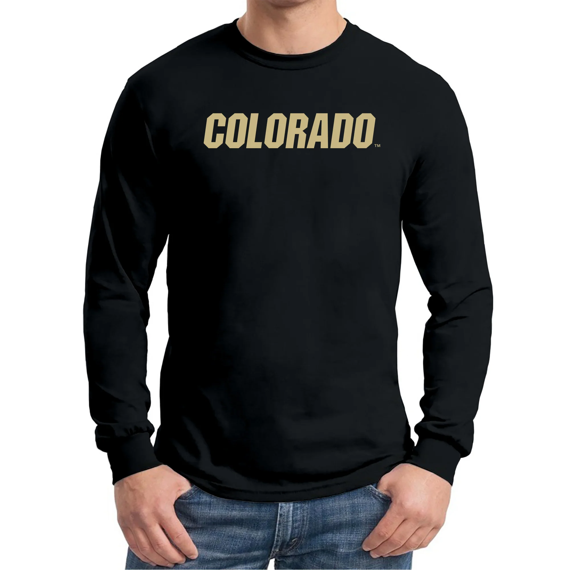 University of Colorado Buffaloes Basic Block Long Sleeve T Shirt - Black - Image 3