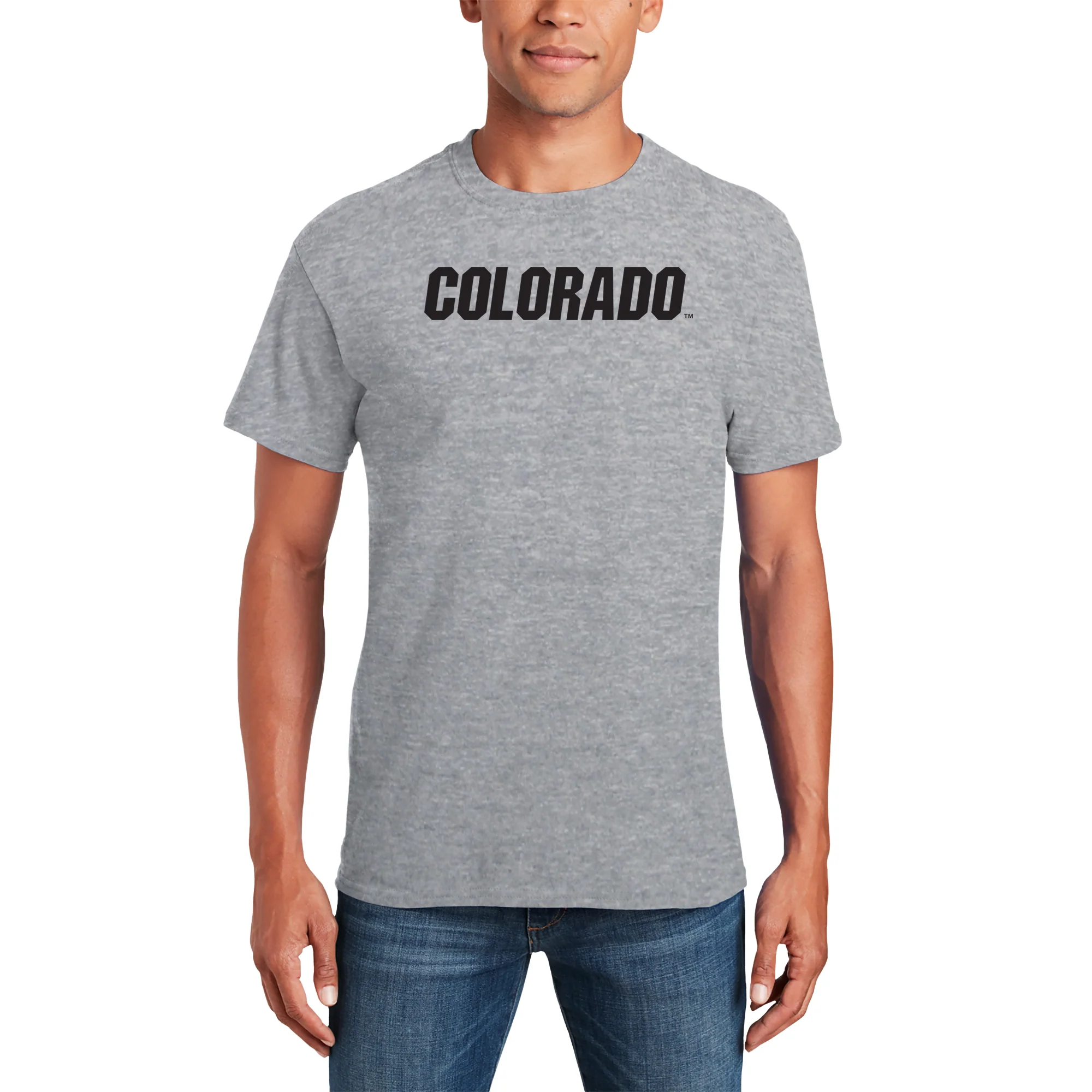 University of Colorado Buffaloes Basic Block T Shirt - Sport Grey - Image 4