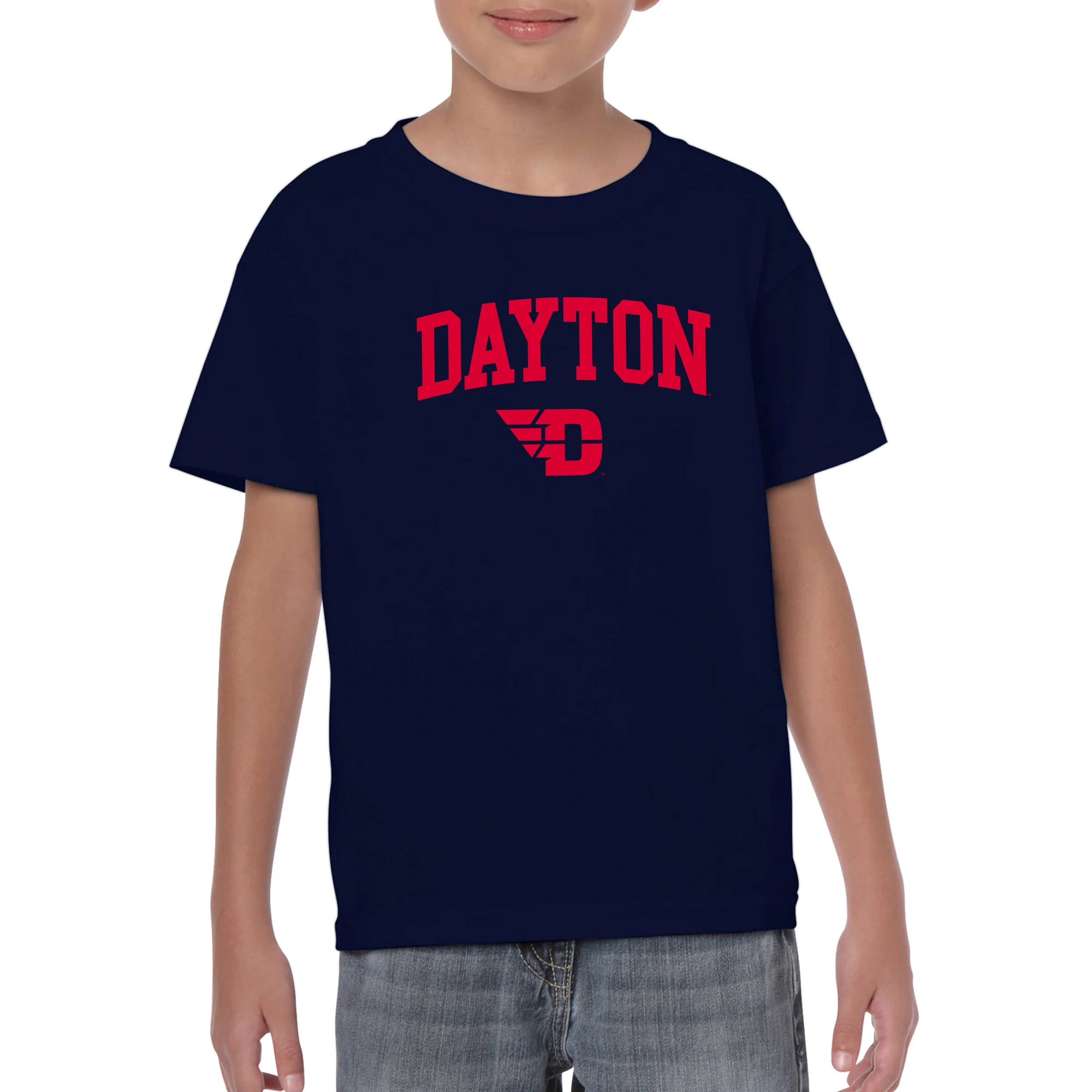 University of Dayton Flyers Arch Logo Youth Short Sleeve T Shirt - Navy - Image 3