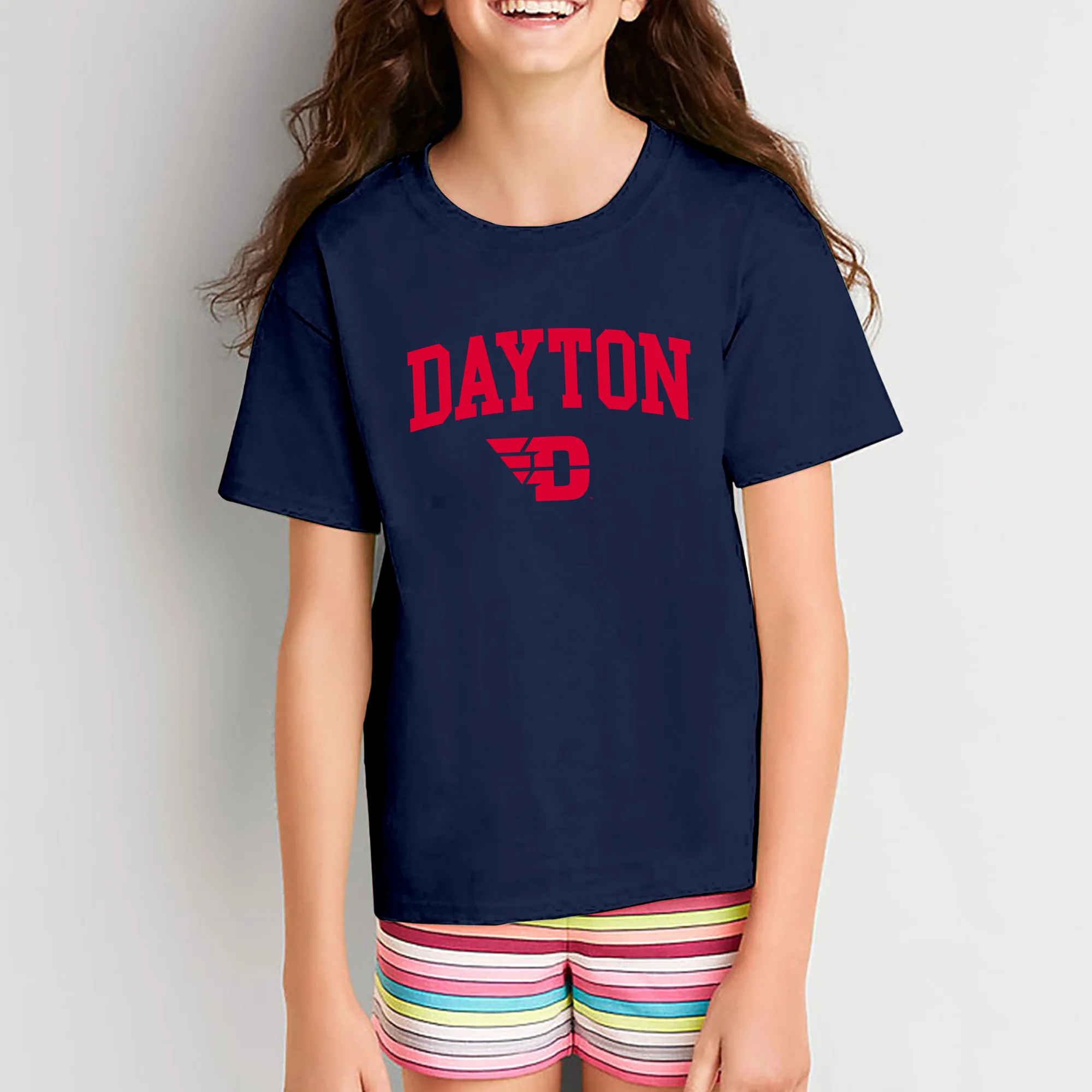 University of Dayton Flyers Arch Logo Youth Short Sleeve T Shirt - Navy - Image 4