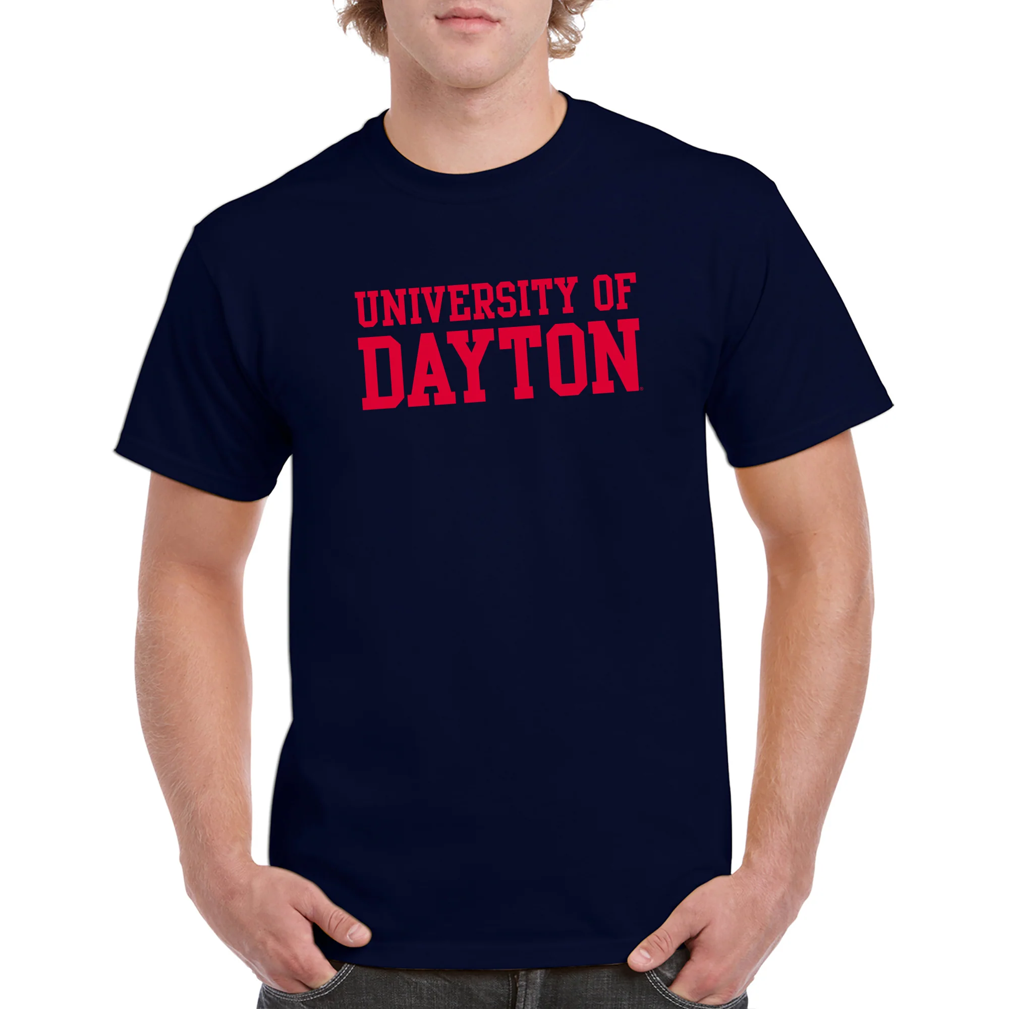 University of Dayton Flyers Basic Block Short Sleeve T Shirt - Navy - Image 3