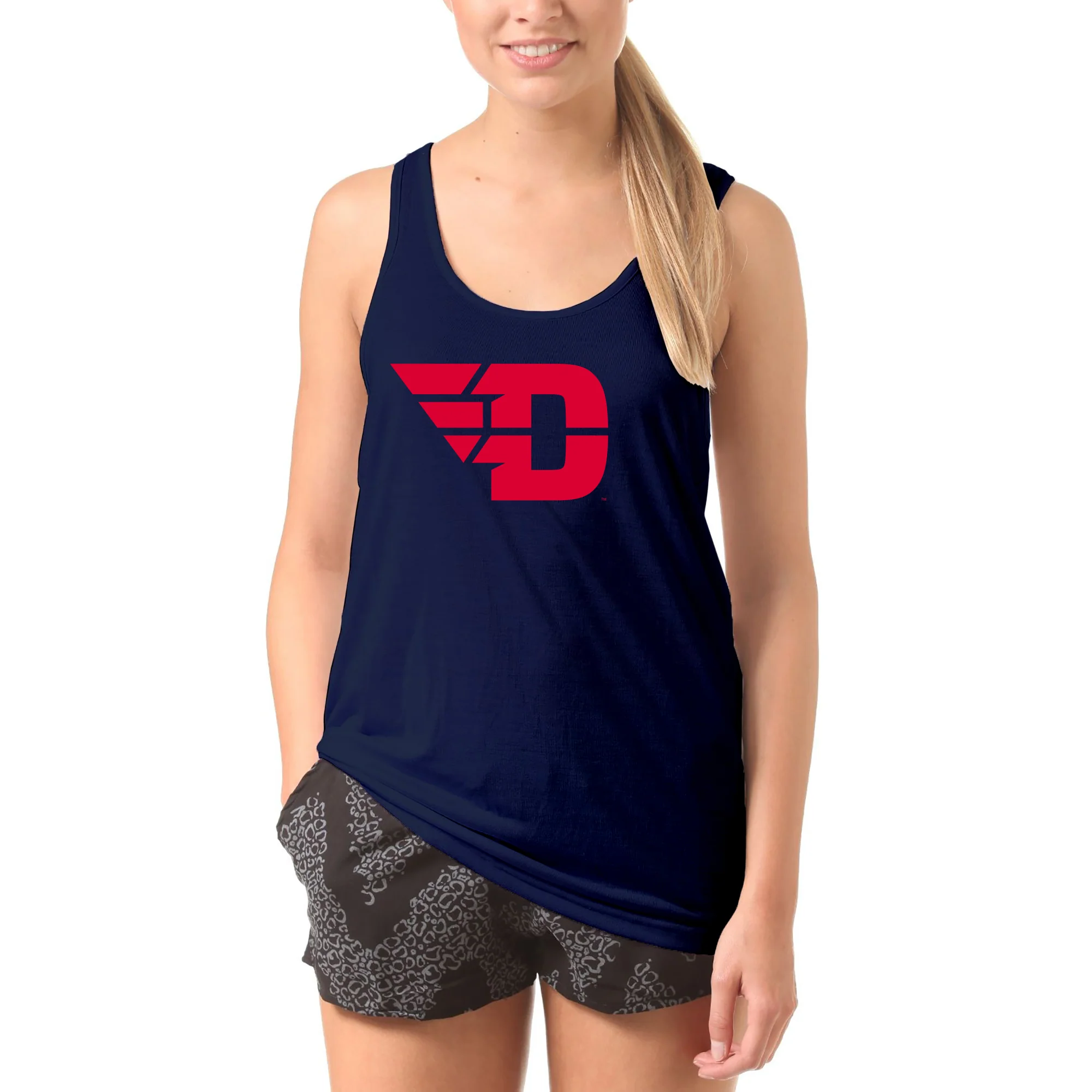 University of Dayton Flyers Primary Logo Tank Top - Navy - Image 4